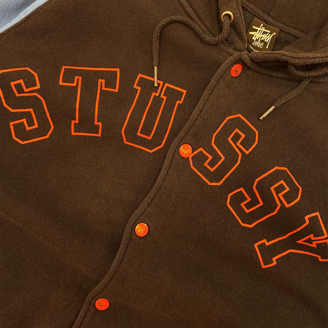Stussy Stussy Vintage Varsity Button Up Hoodie (L) Size US L / EU 52-54 / 3 - 3 Thumbnail