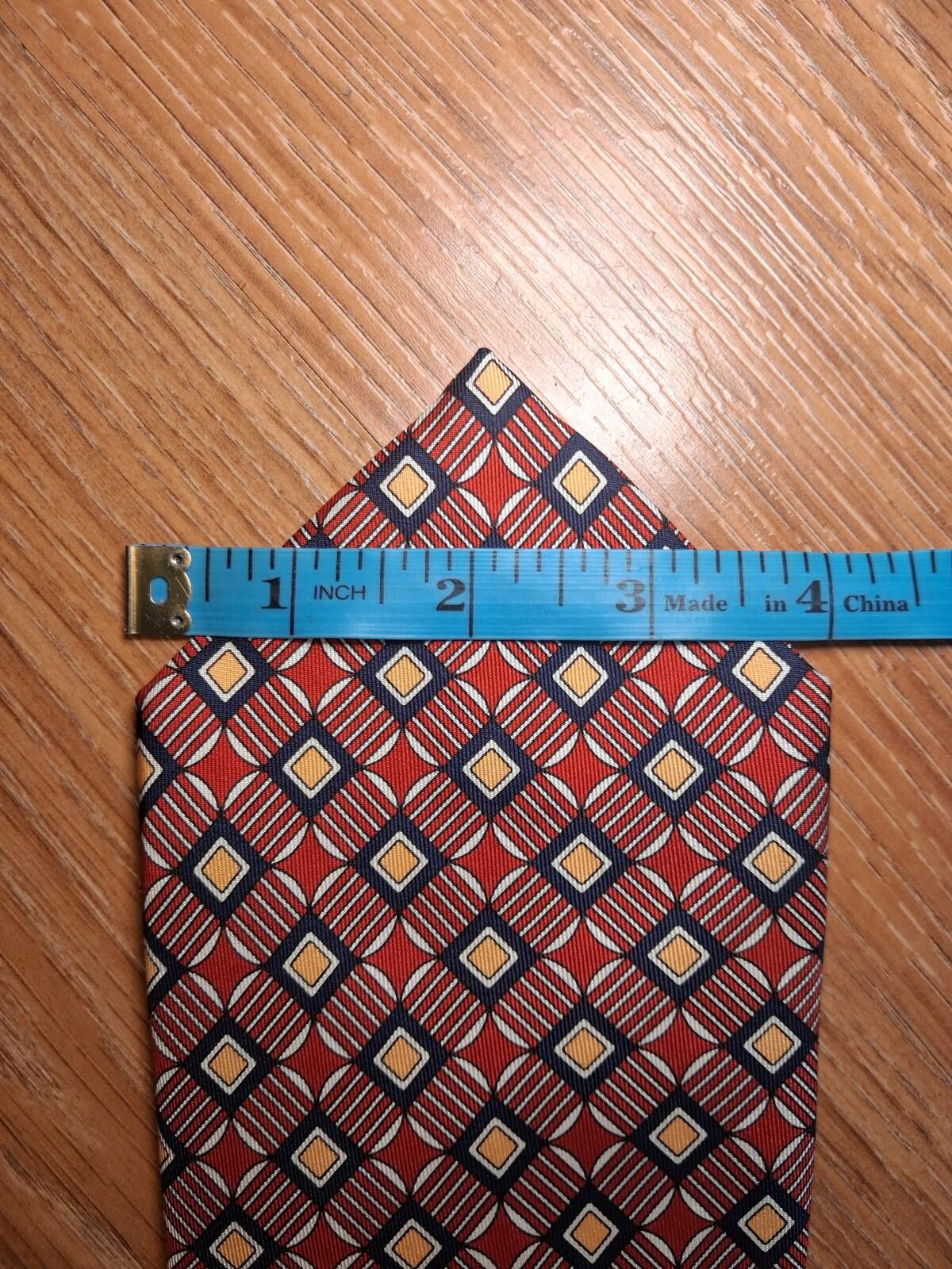 Robert Talbott Robert Talbott Silk Tie Red Geometric Handmade Wide Size ONE SIZE - 8 Thumbnail