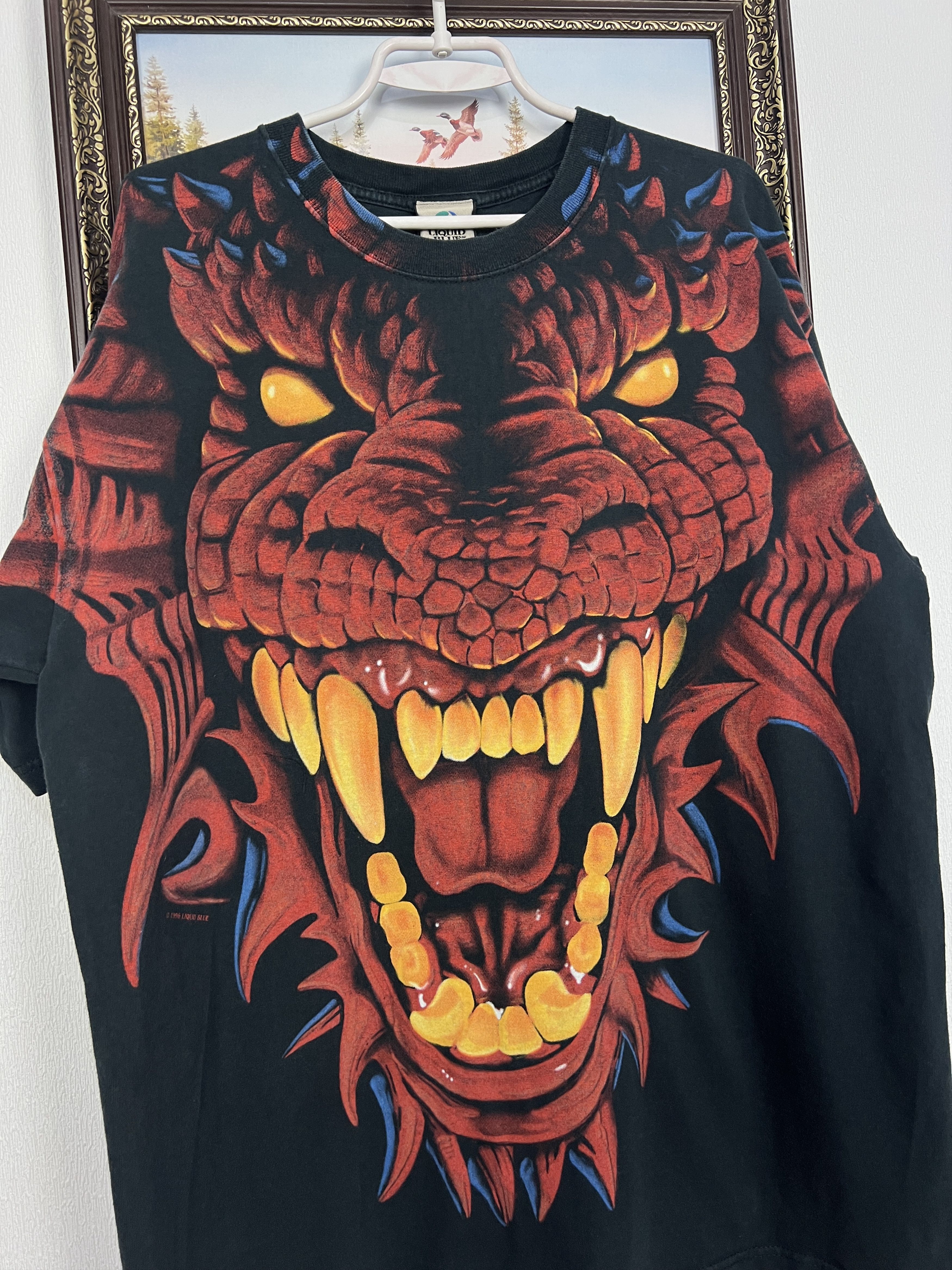 Liquid Blue Vintage Dragon Head Two Sided Over Print Shirt Tee Rare Size US XL / EU 56 / 4 - 3 Thumbnail