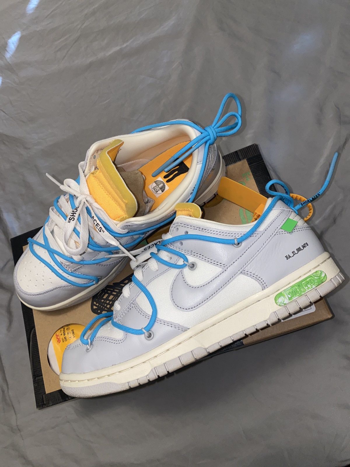 image of Nike Dunk Low Off White Shoes in Sail White, Men's (Size 8)