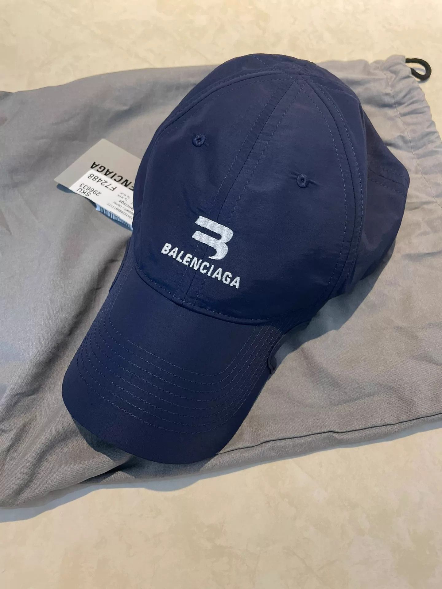 Balenciaga Balenciaga Nylon Dark Blue Slouch Cap L Size ONE SIZE - 1 Thumbnail