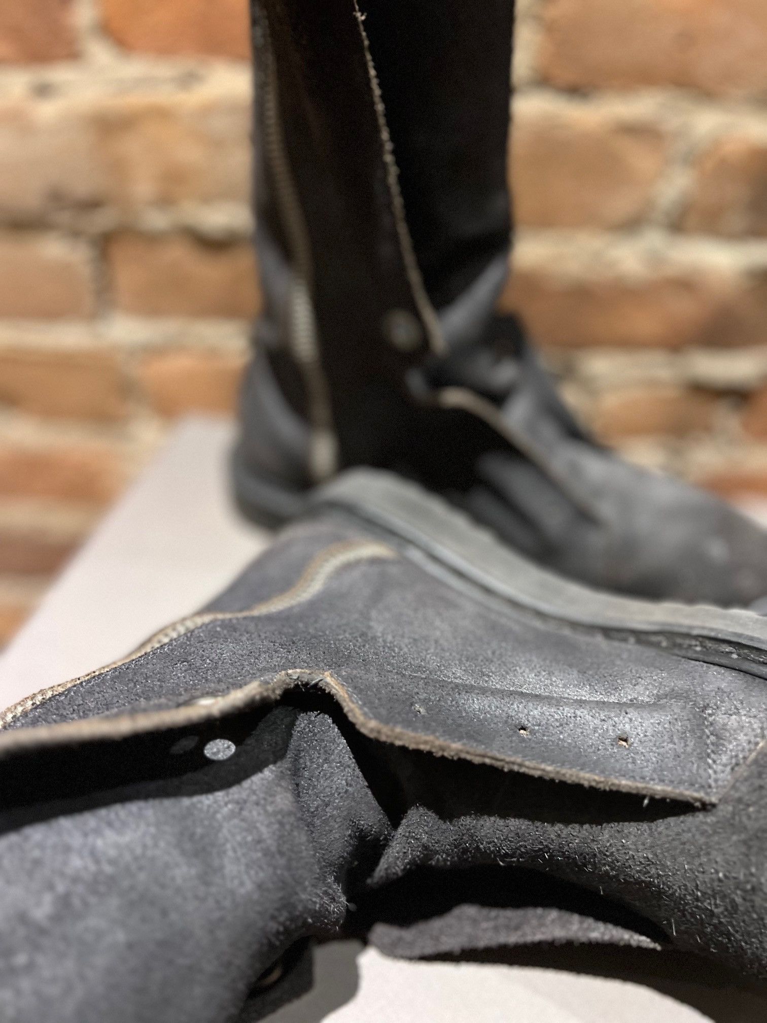Rick Owens Rick Owens Split-Tongue Boots – Black Roughout Leather Size US 8 / EU 41 - 5 Thumbnail
