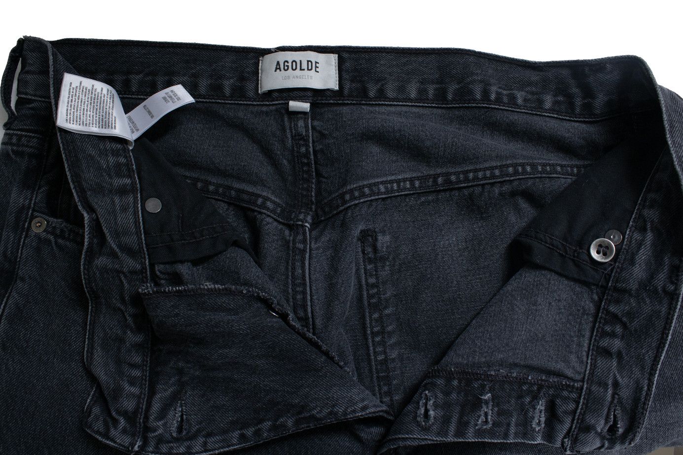 Agolde Agolde, wide leg criss cross jeans in black Size 29" - 8 Thumbnail