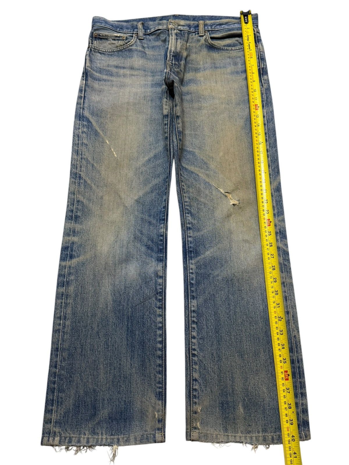 Uniqlo Vintage Y2K Japan Uniqlo Mud Wash Clawmark Whisker Loose Fit Size US 34 / EU 50 - 9 Thumbnail