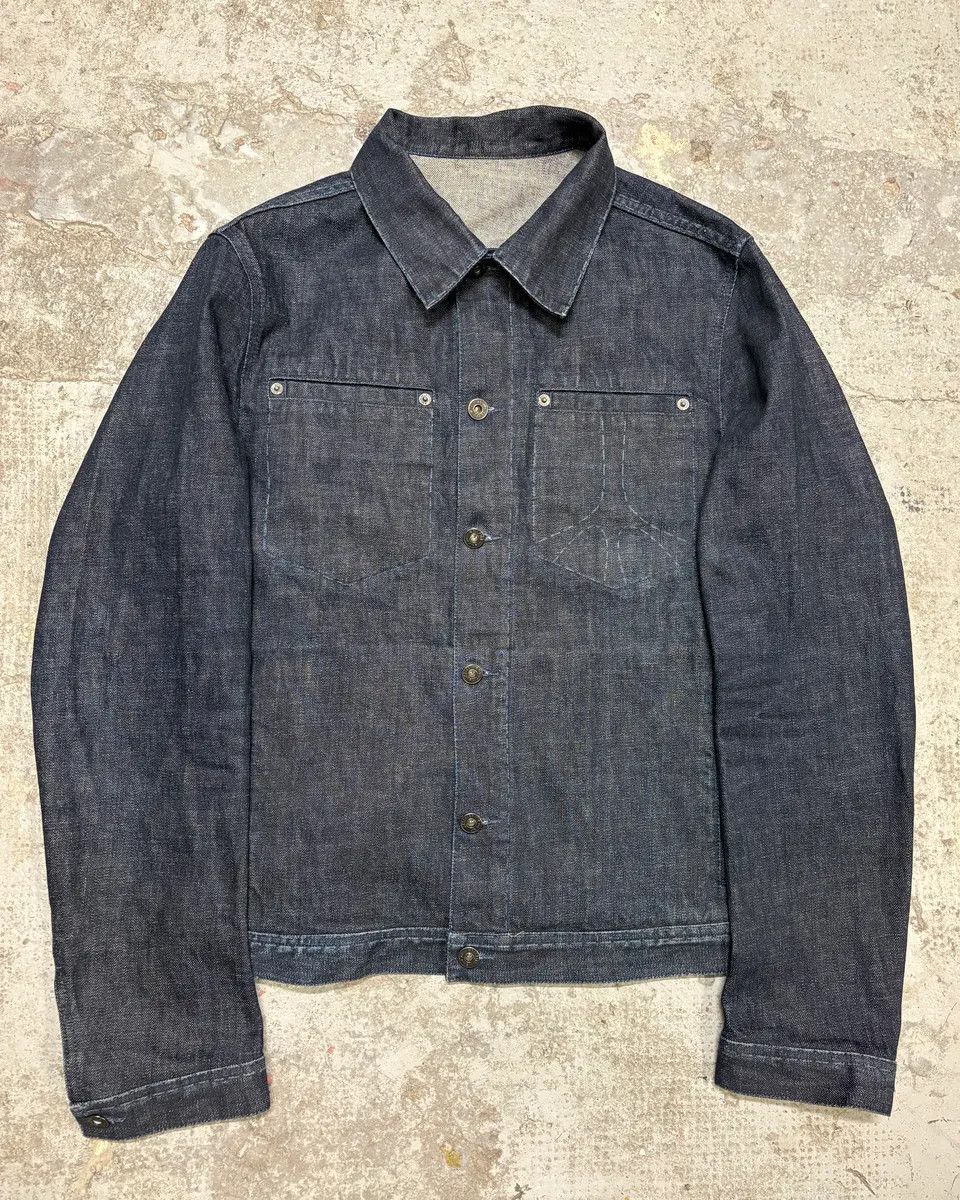 Designer × Moschino × Vintage 2000s Moschino Peace Raw Denim Jacket Size US S / EU 44-46 / 1 - 1 Thumbnail