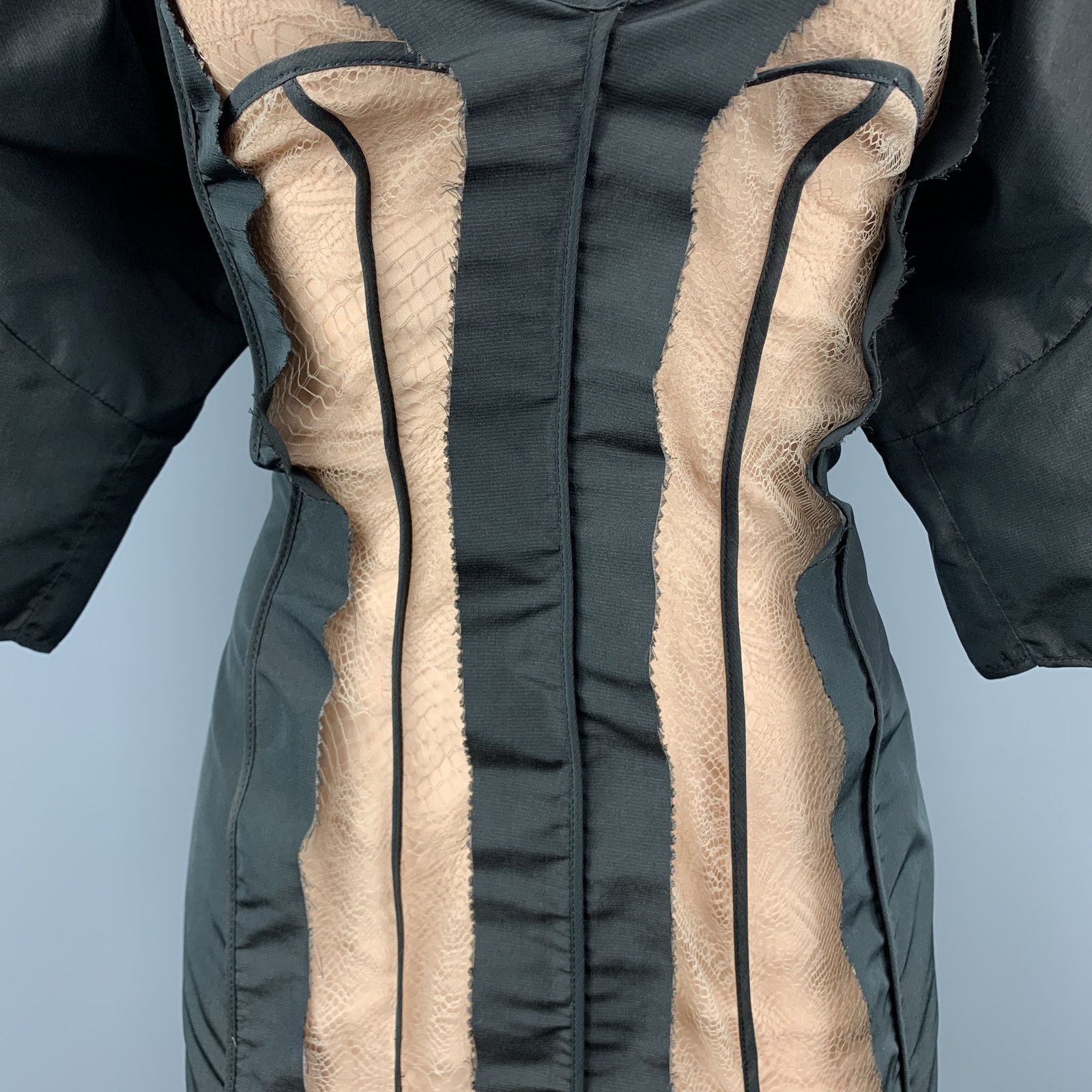 Stella McCartney Size 6 Black Taffeta Inside Out Balloon Sleeve Cocktail Size M / US 6-8 / IT 42-44 - 3 Thumbnail