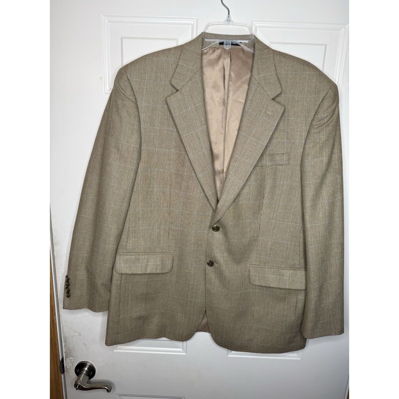 Lauren Ralph Lauren Lauren Ralph Men Sport Coat Blazer Beige Plaid Silk Wool 42R Size US XL / EU 56 / 4 - 1 Thumbnail