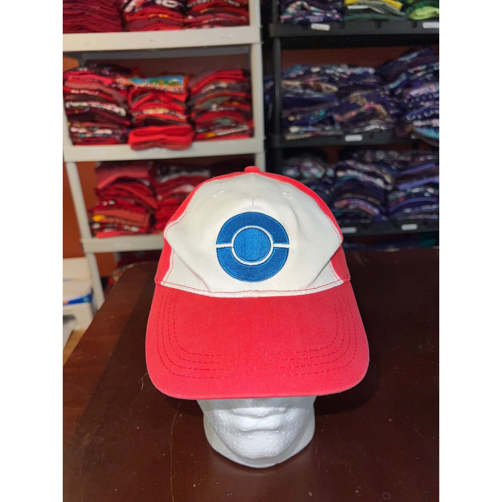 Vintage Pokemon Hat Logo Emblem White Red Cap Headwear Size ONE SIZE - 1 Thumbnail