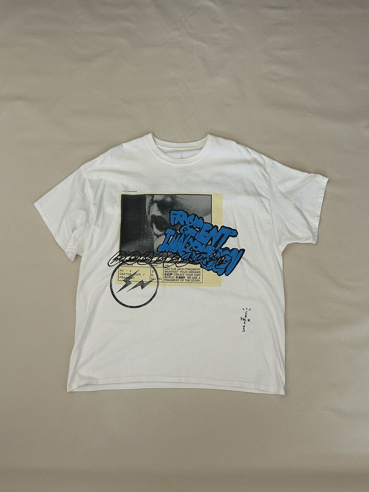 Travis Scott Cactus jack for fragment manifest white tee xl Size US XL / EU 56 / 4 - 1 Thumbnail
