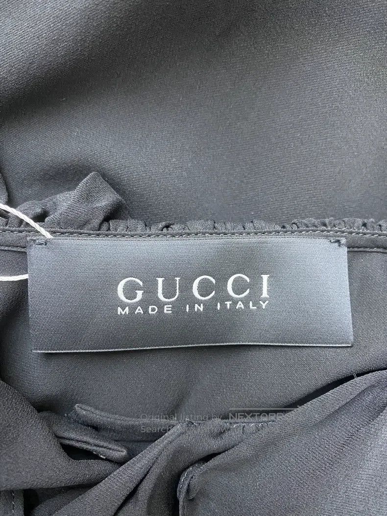 Gucci Gucci Black wood ear lace collar chiffon shirt Size S / US 4 / IT 40 - 5 Thumbnail