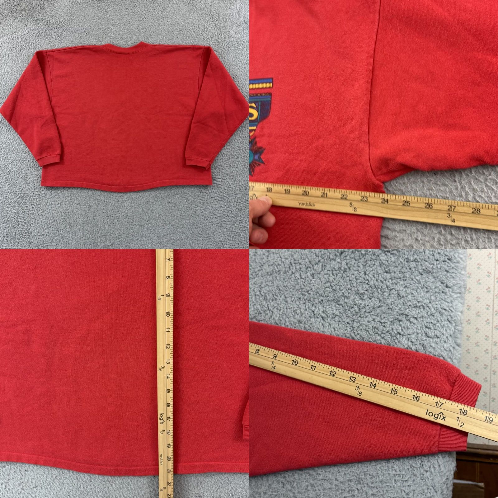 Guess VINTAGE GUESS Sweatshirt Adult Large Red Crop 80s Georges Marciano Grunge Street Logo Angel Mens Size US L / EU 52-54 / 3 - 8 Thumbnail