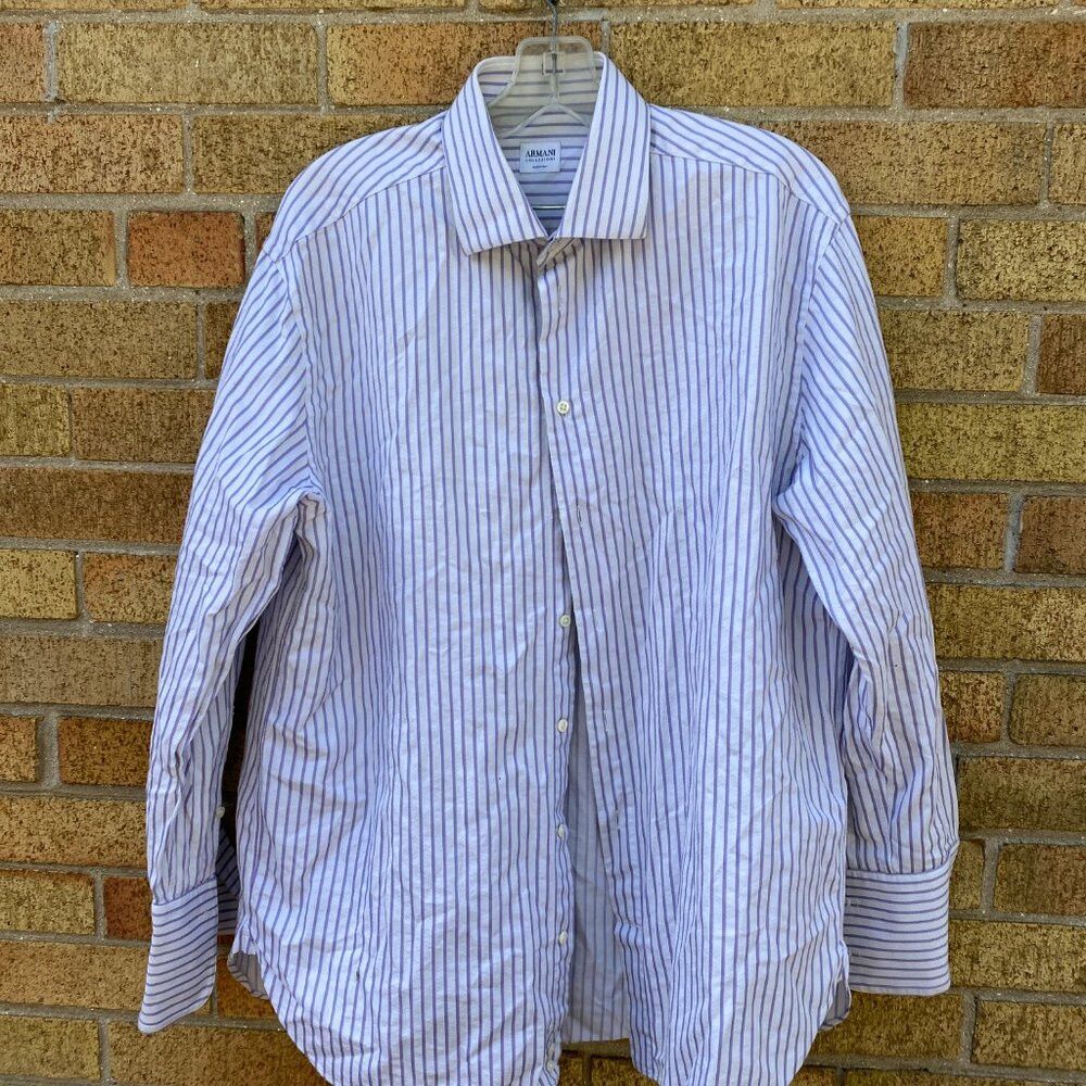 Armani Vintage Armani Button Up Dress Shirt Striped Size 16.5 Larg Size US L / EU 52-54 / 3 - 5 Thumbnail