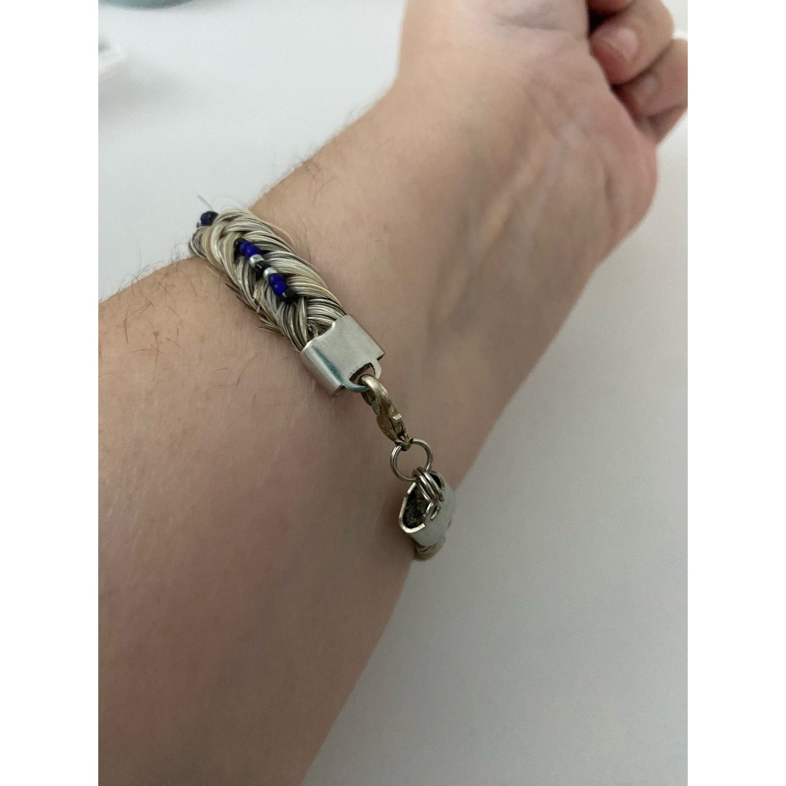 Other Chevron horse hair bracelet with blue beads Size ONE SIZE - 2 Thumbnail