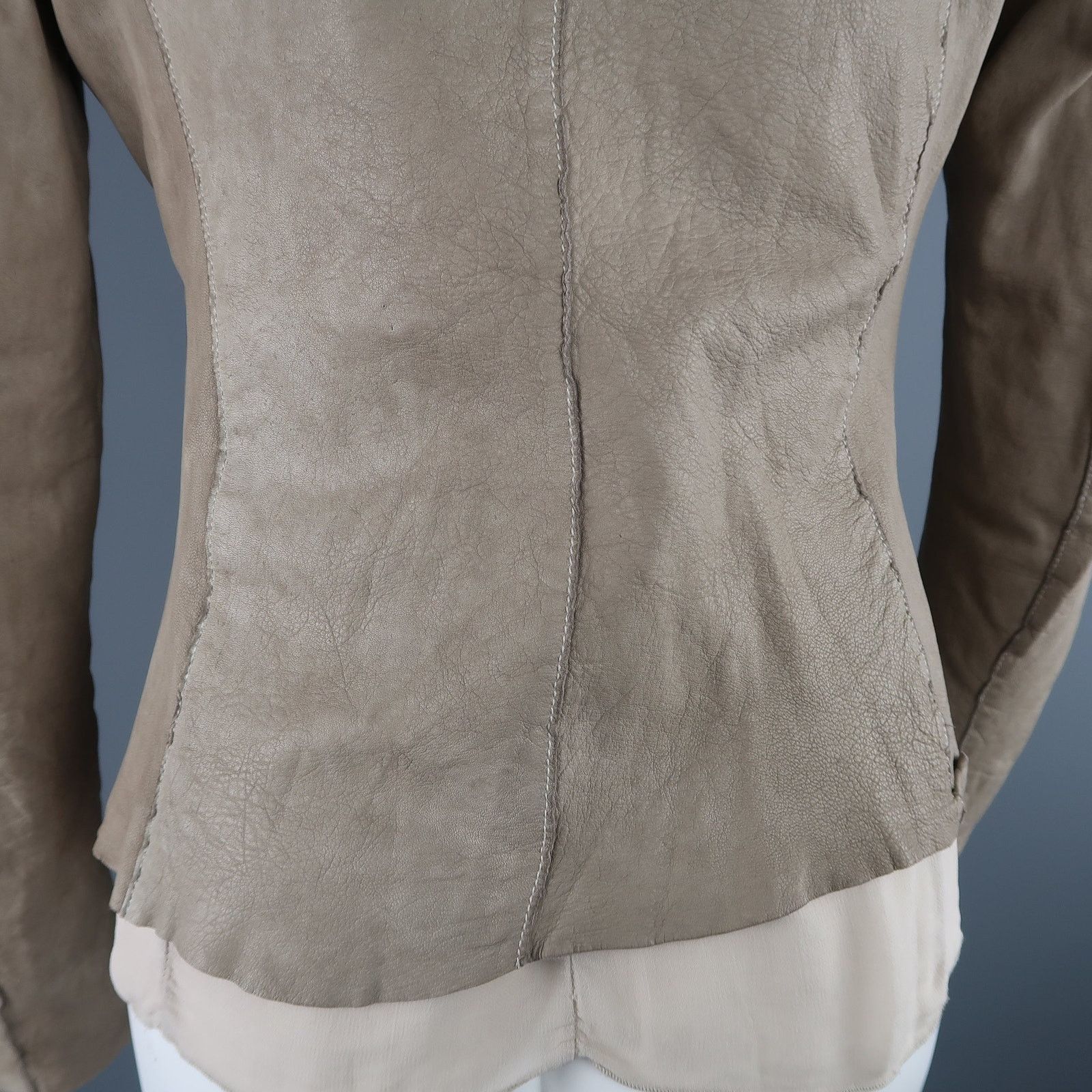 Other TRANSIT PAR-SUCK Size M Dyed Leather Notch Lapel Jacket Size US M / EU 48-50 / 2 - 8 Thumbnail