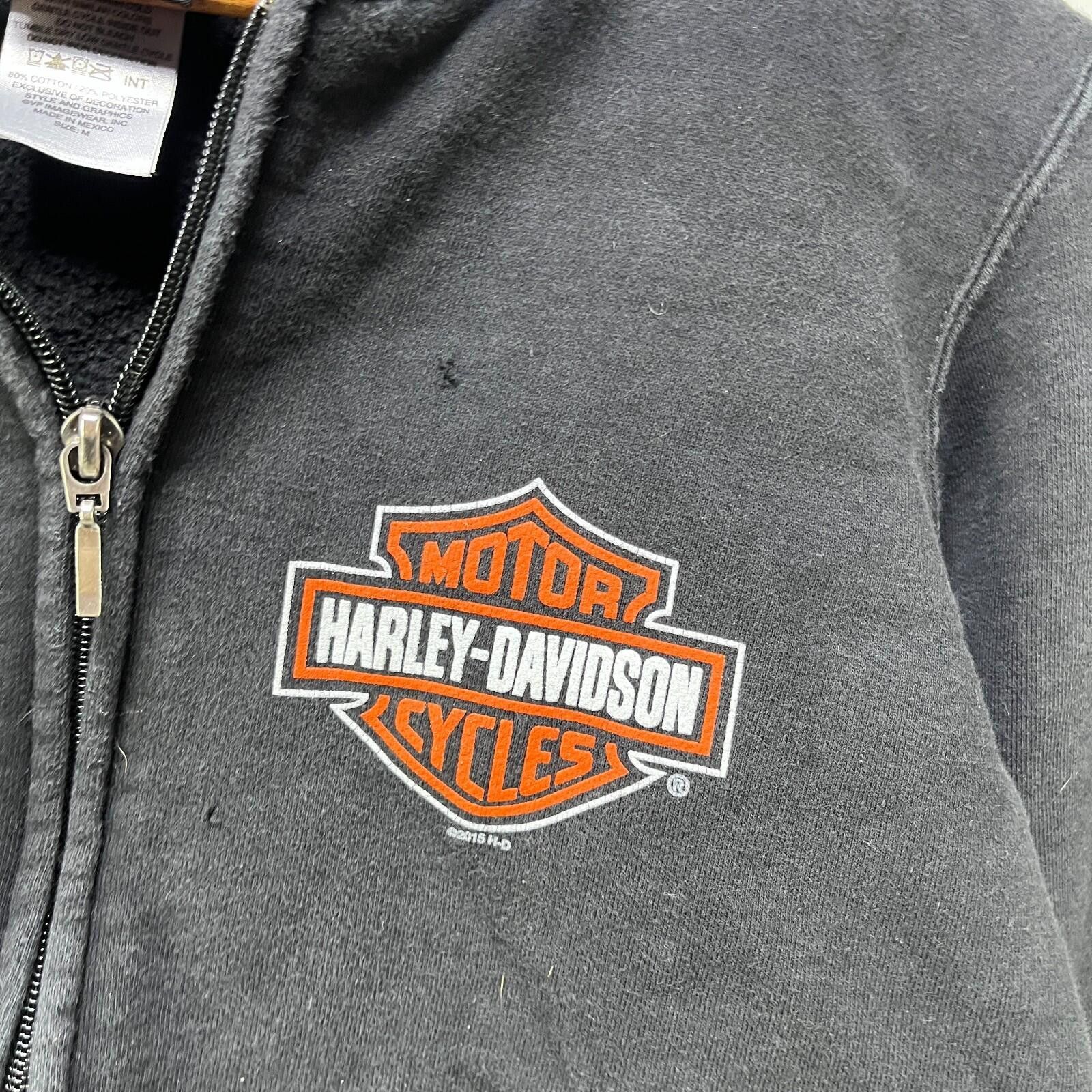 Harley Davidson Vintage Harley Davidson Embroidered Zip Up Hoodie Medium Size US M / EU 48-50 / 2 - 4 Thumbnail