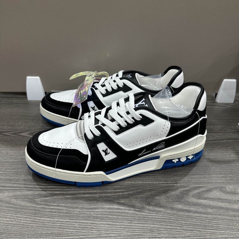 Louis Vuitton Louis Vuitton Trainer Sneakers in Black and Blue -2508 Size US 10.5 / EU 43-44 - 1 Thumbnail