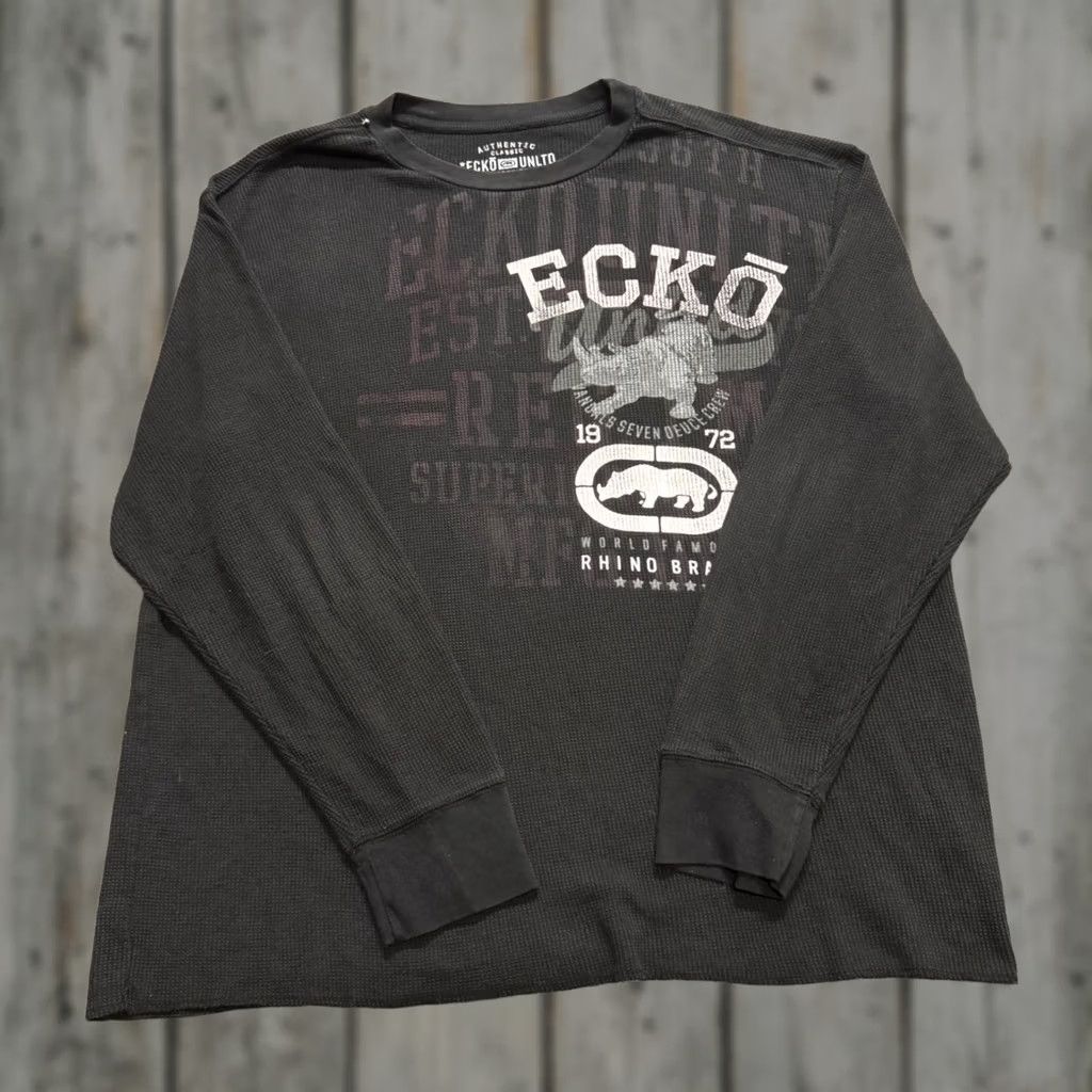 Vintage VINTAGE Ecko Unltd Thermal Long-sleeve Shirt Men 3XLT Black Grunge Skater Y2K Size US XXL / EU 58 / 5 - 1 Thumbnail