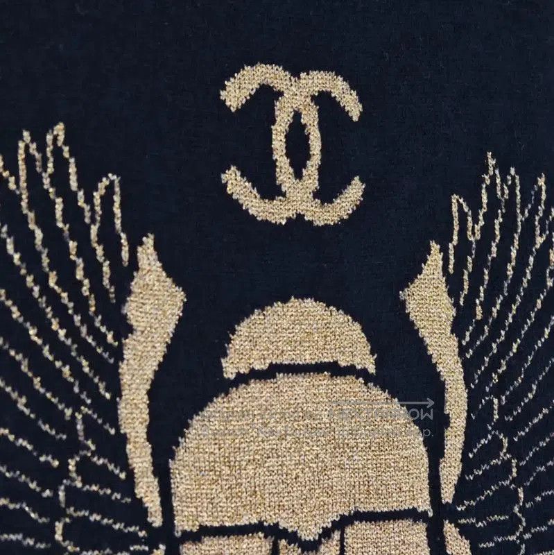 Chanel Chanel Navy Blue Cashmere Cardigan with Logo . Size M / US 6-8 / IT 42-44 - 3 Thumbnail