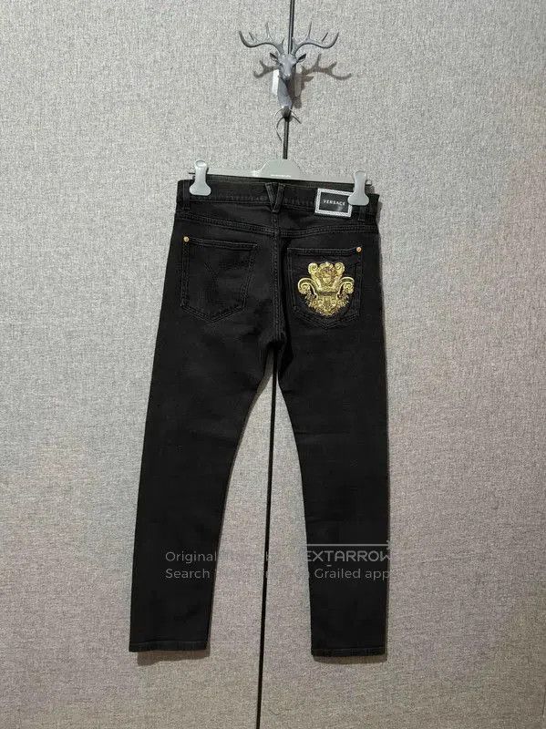 Versace Versace Black Leather Logo Casual Pants . Size US 32 / EU 48 - 2 Thumbnail