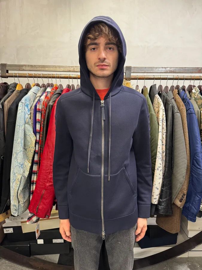 Helmut Lang Helmut Lang Navy Tape Zip-up Hoodie Size US S / EU 44-46 / 1 - 1 Thumbnail