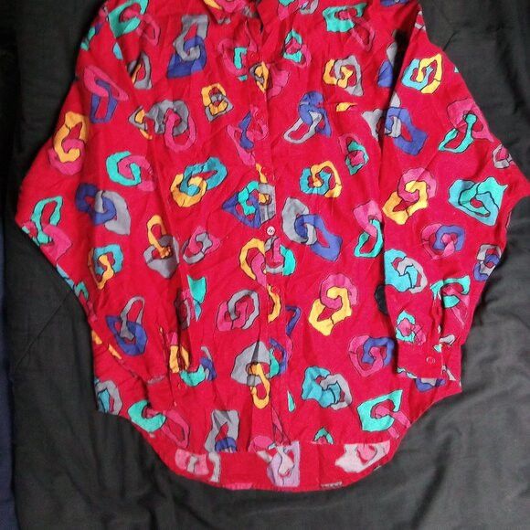 Other Vintage 90s Abstract Geometric Button Shirt Long Sleeve Size L / US 10 / IT 46 - 3 Thumbnail