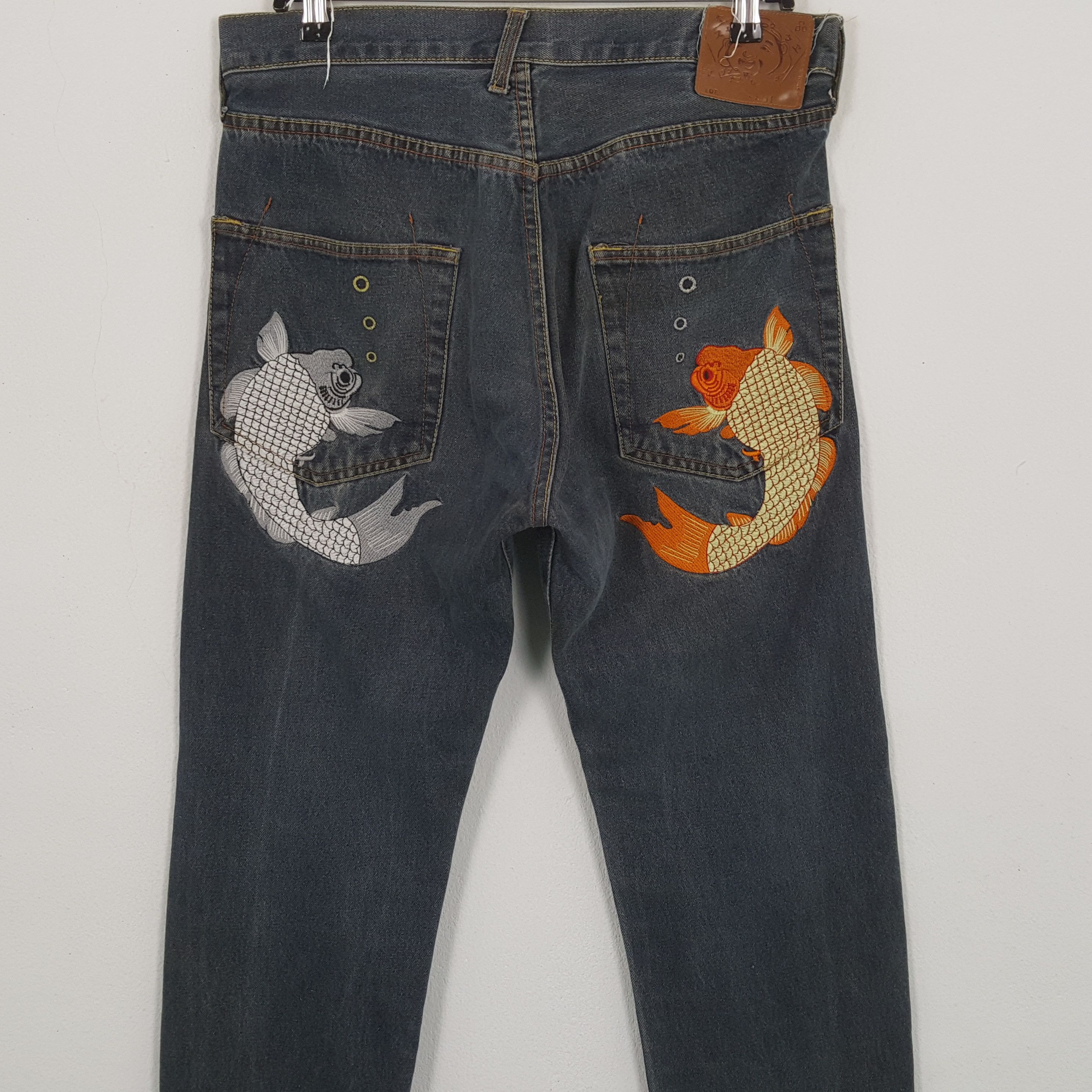 Japanese Brand × Vintage EVISU Japanese Brand Streetwear Custom Daicock Jeans Size US 33 - 5 Thumbnail