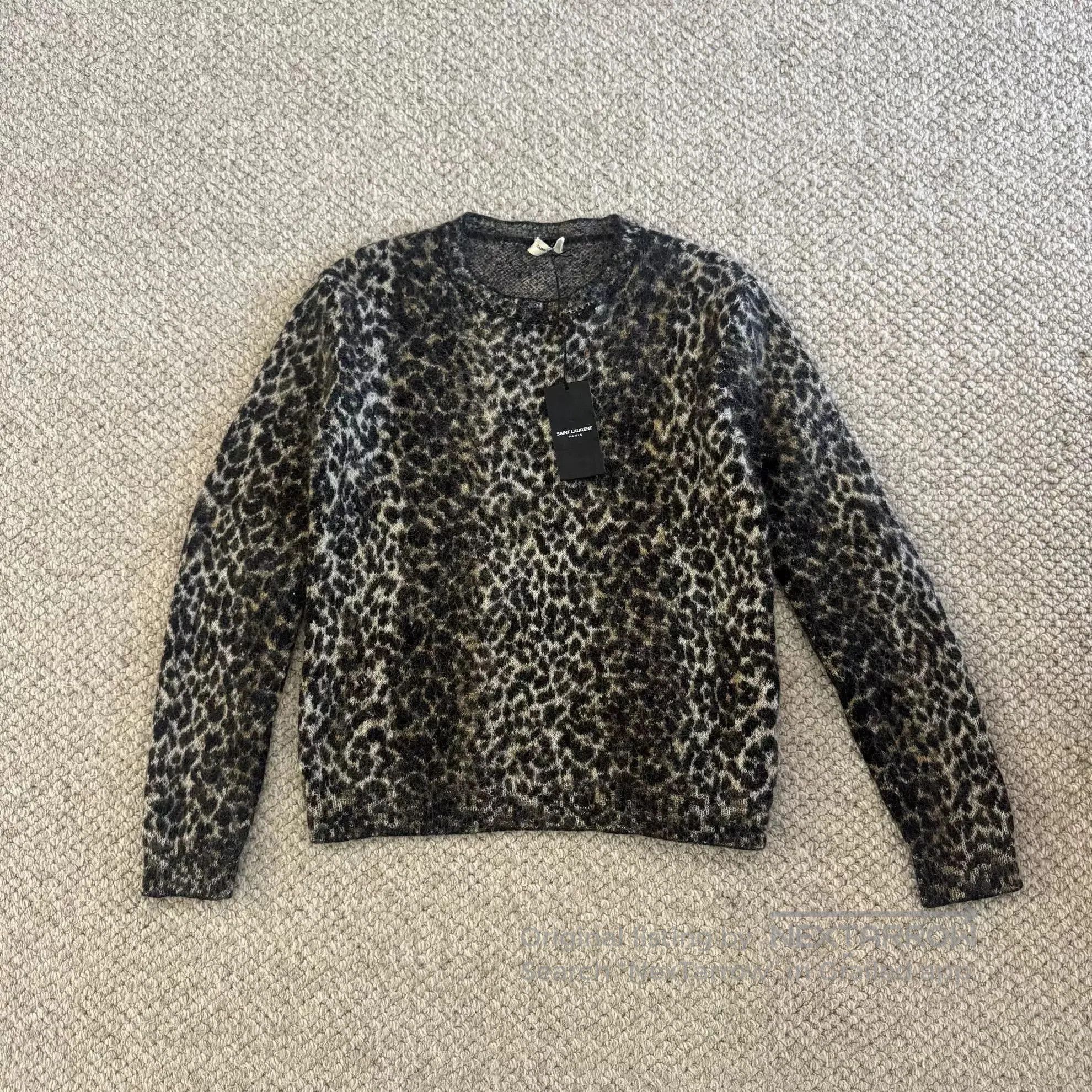 Saint Laurent Paris Saint Laurent Leopard Print Wool Sweater. Size S / US 4 / IT 40 - 1 Thumbnail