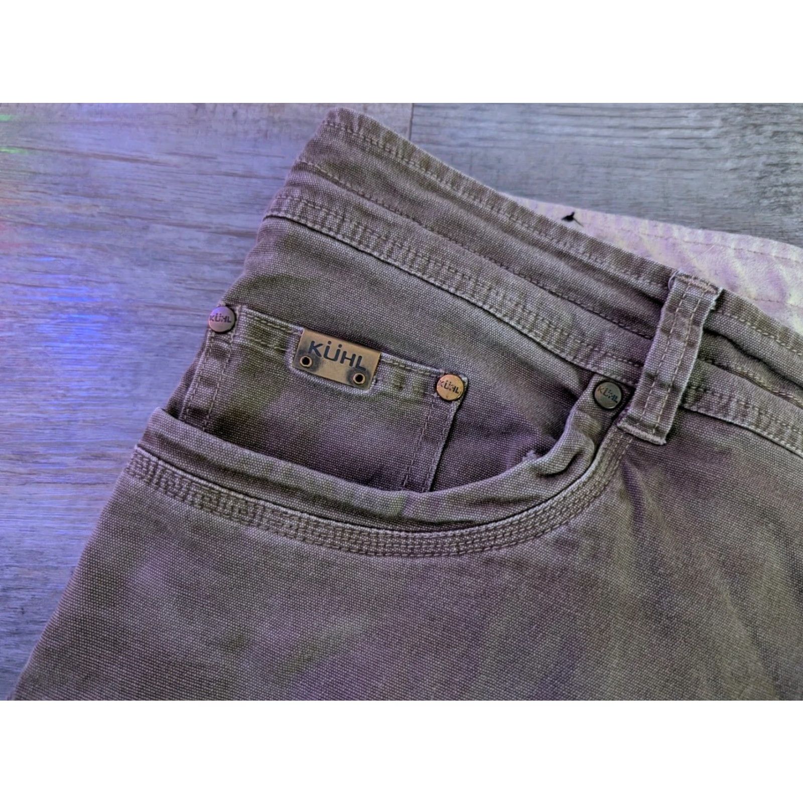 Vintage VINTAGE KUHL Kanvas Jean Mens 36x34 Kanvas Jean Pants Brownish Gray 5-Pocket Stretch Canvas Regular Fit 90s Outdoors Men Size US 36 / EU 52 - 5 Thumbnail