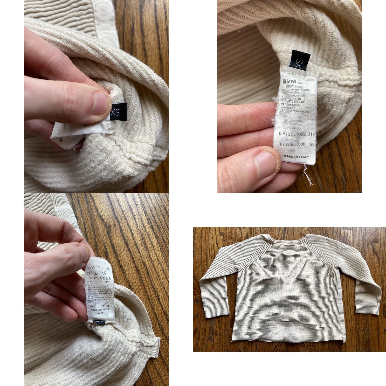 Les Copains VINTAGE Les Copains Sweater Womens XS Beige Knit Wool Cotton Crew Neck Long Sleeve Pullover Italy Size XS / US 0-2 / IT 36-38 - 8 Thumbnail