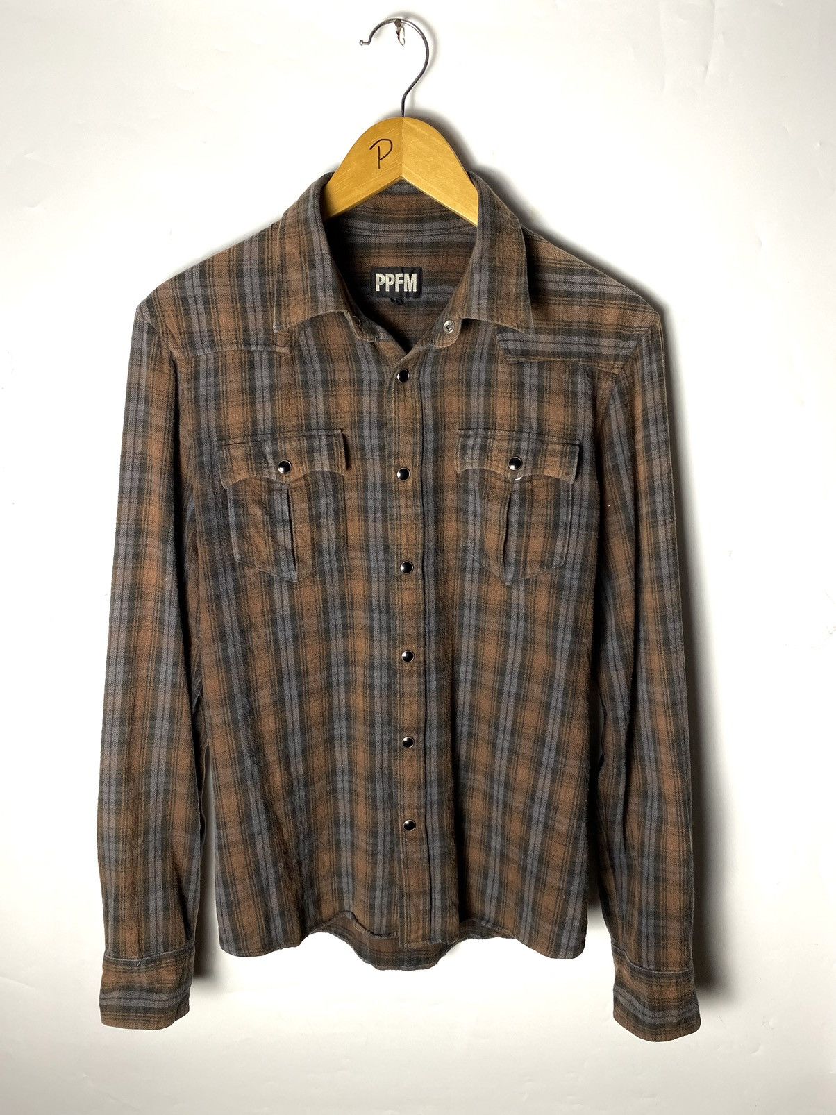 image of If Six Was Nine x Ppfm Flannel Check in Brown, Men's (Size Large)