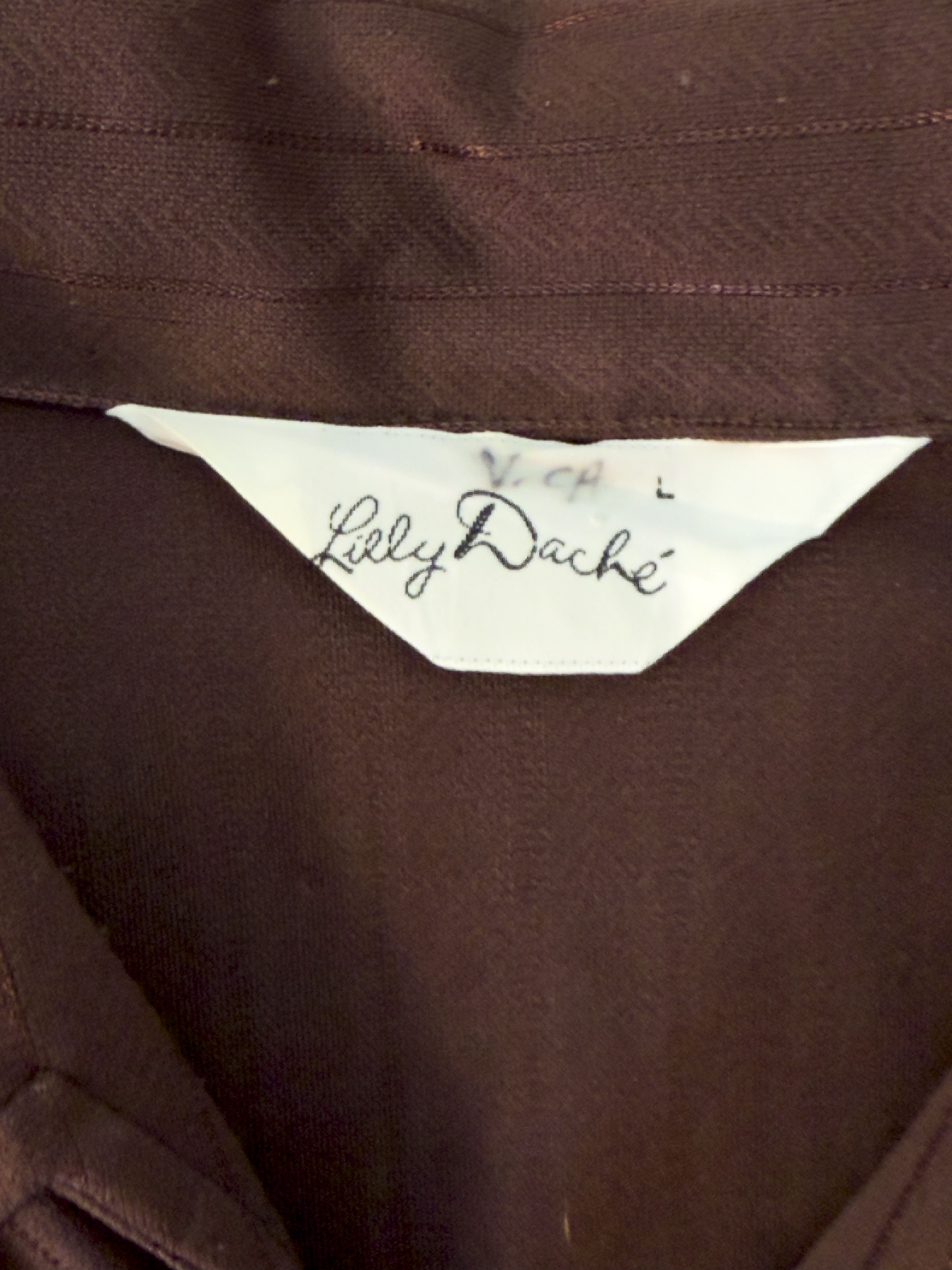 Lilly Dache Vintage Lilly Daché Brown Ribbed Short Sleeve Polo Shirt Size US L / EU 52-54 / 3 - 5 Thumbnail