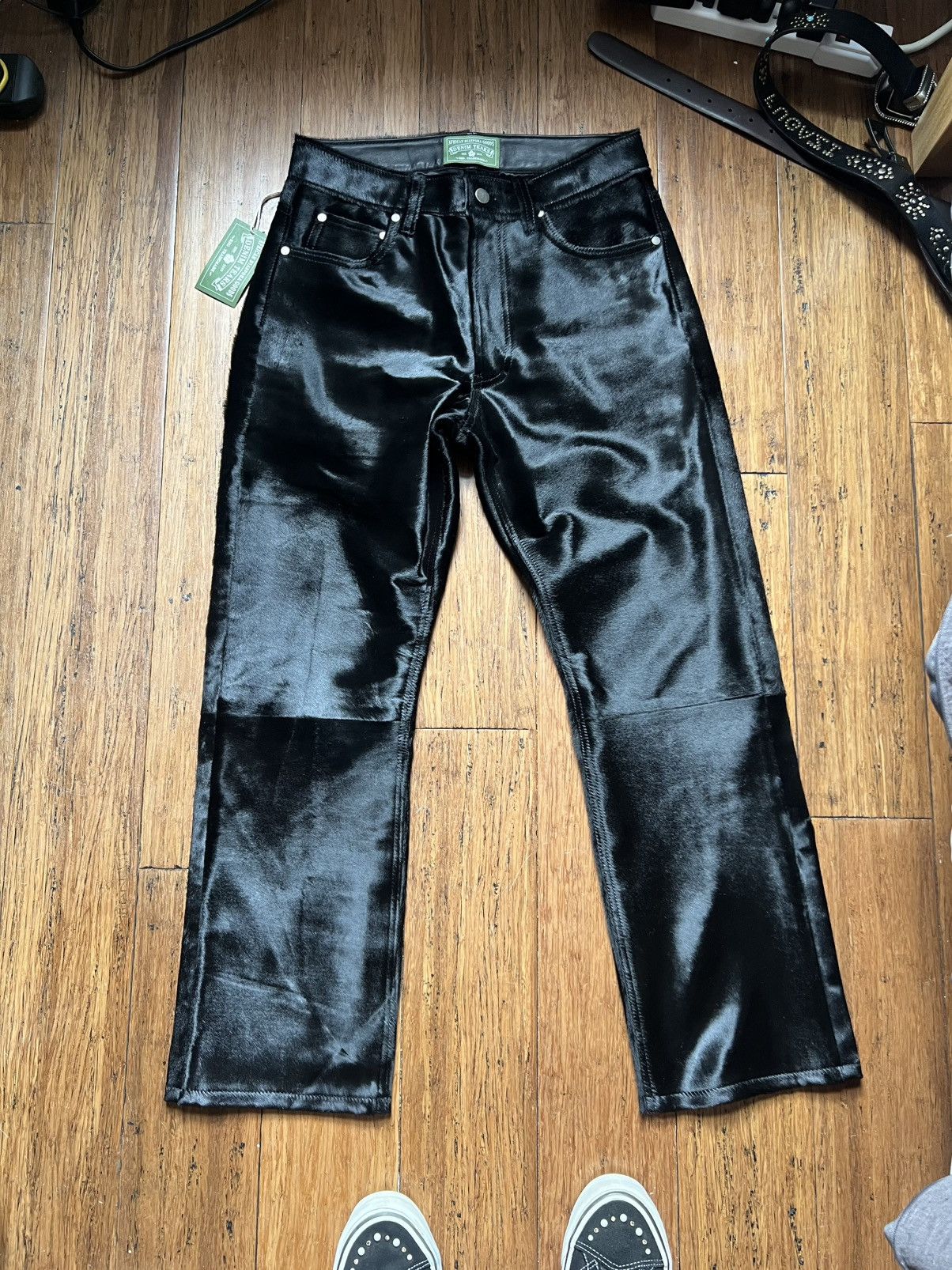 DENIM TEARS Cowhide Leather Black Pant Size US 30 / EU 46 - 1 Thumbnail