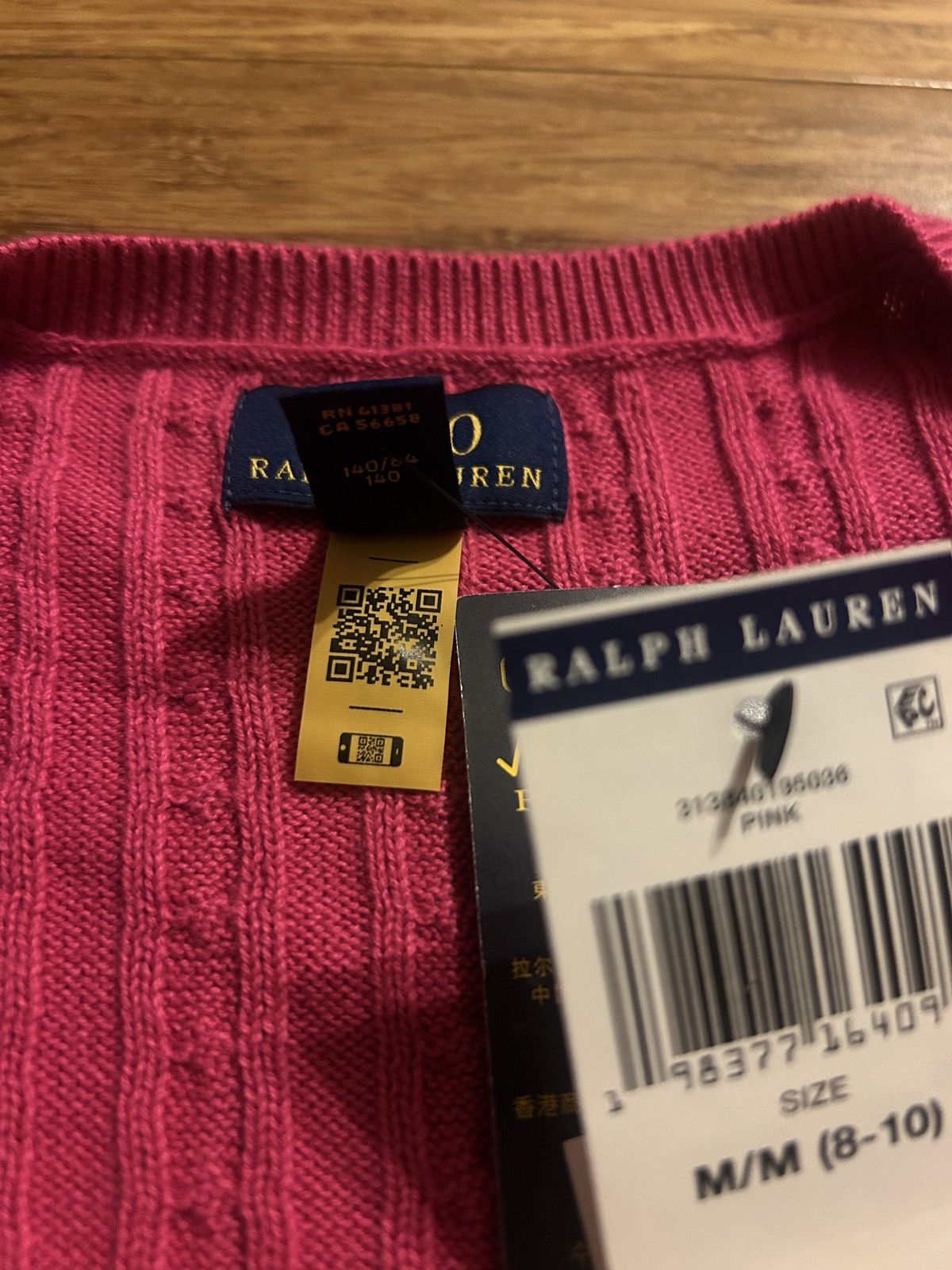 Polo Ralph Lauren Polo Ralph Lauren Big Girls Mini-Cable Cardigan Sweater Pink Size ONE SIZE - 4 Thumbnail