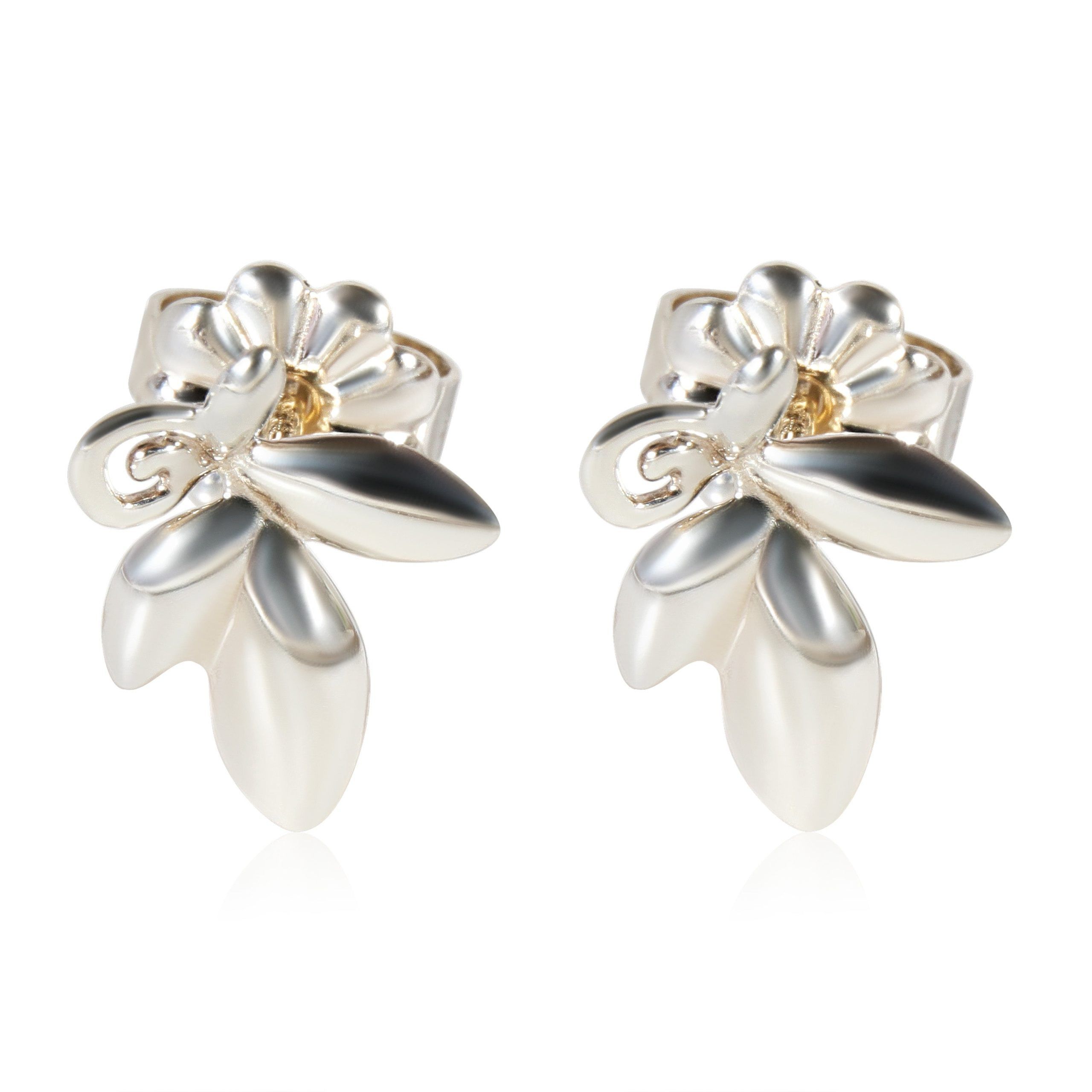 image of Tiffany Co Tiffany & Co. Paloma Picasso Olive Leaf Earrings In Sterling Silver, Women's
