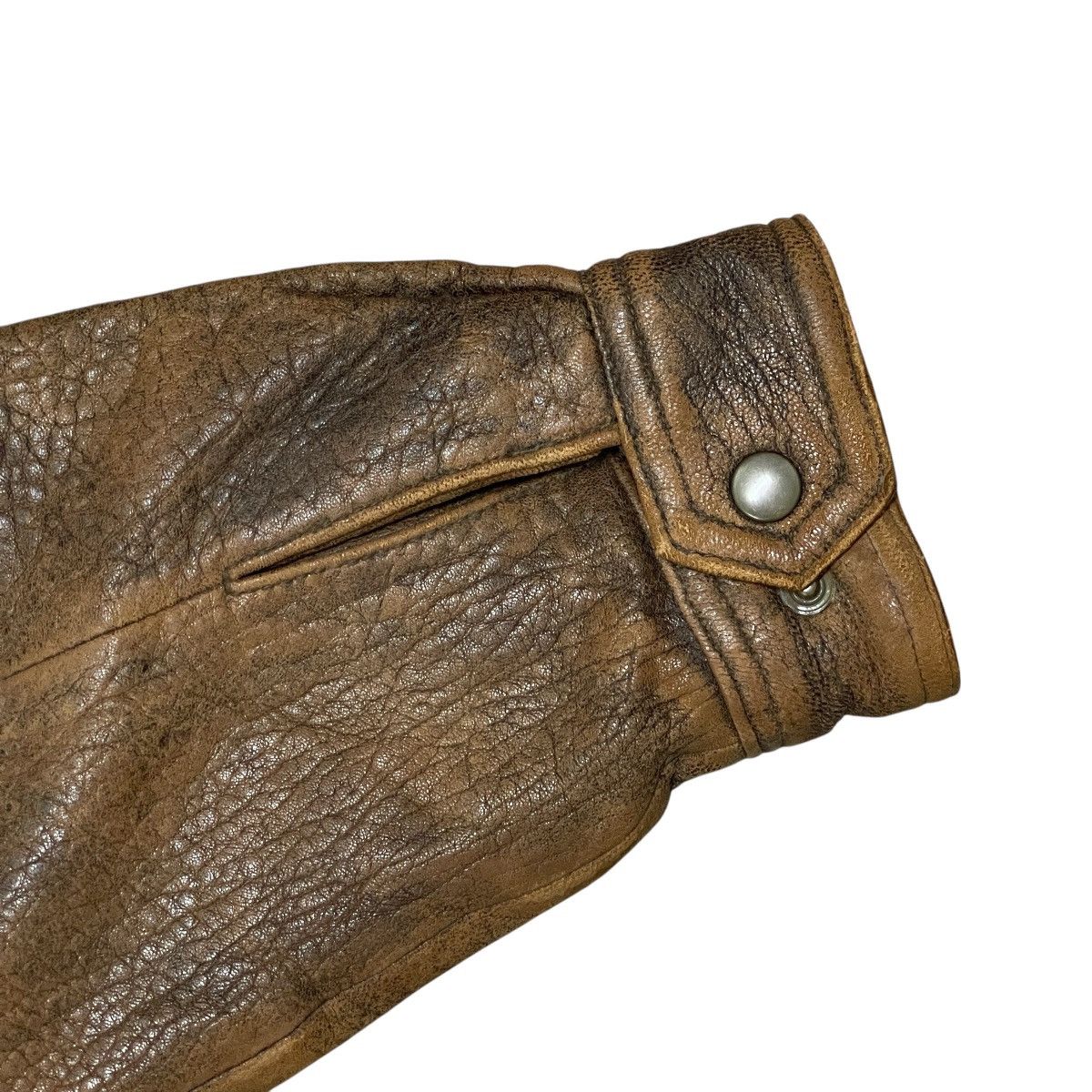 Vintage Vintage 90s Distressed Brown Sheep Leather A-2 Bomber Jacket Size US L / EU 52-54 / 3 - 19 Thumbnail
