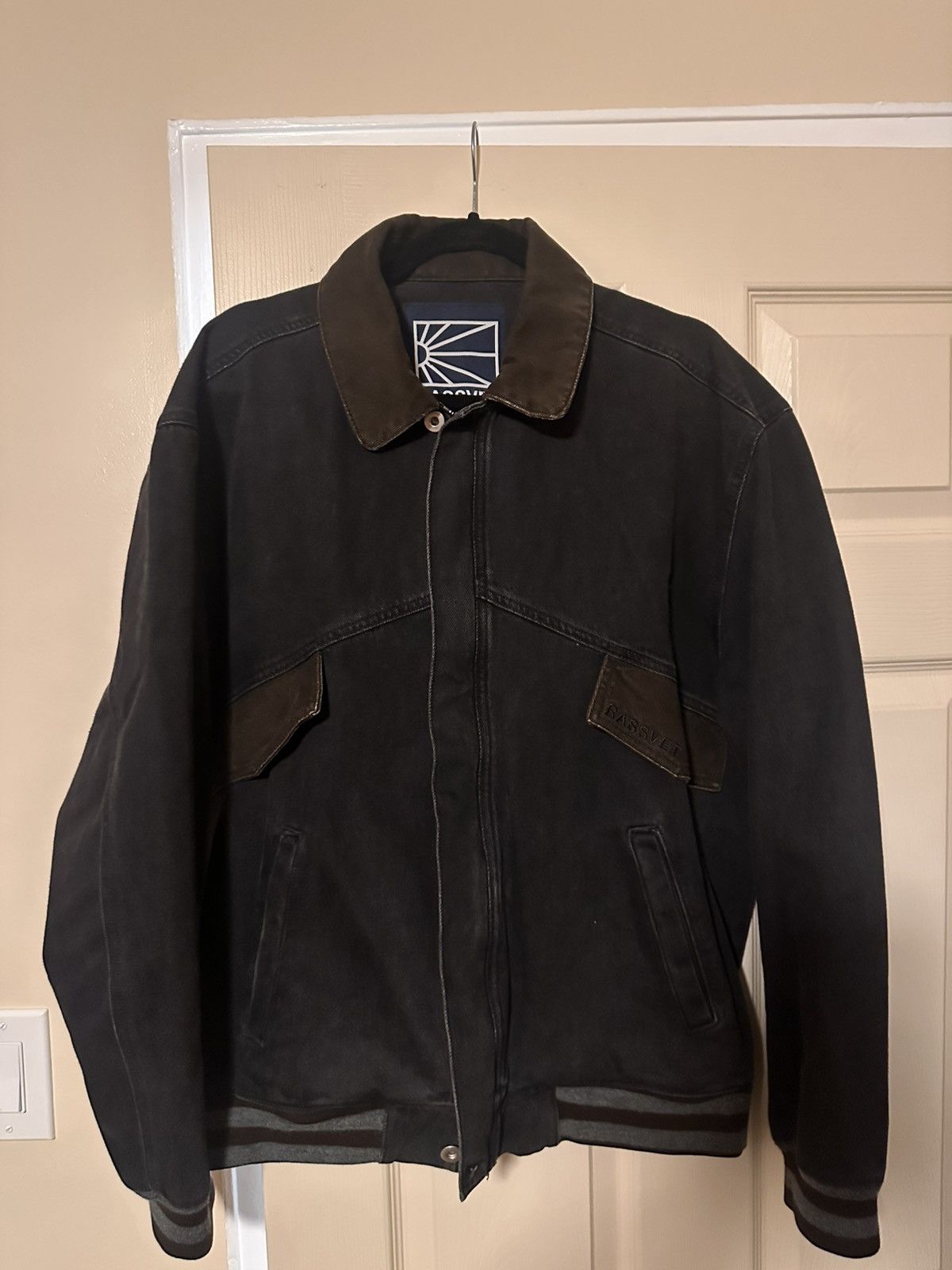 Other Rassvet Black Embroidered Denim Bomber Jacket Size US XL / EU 56 / 4 - 1 Thumbnail