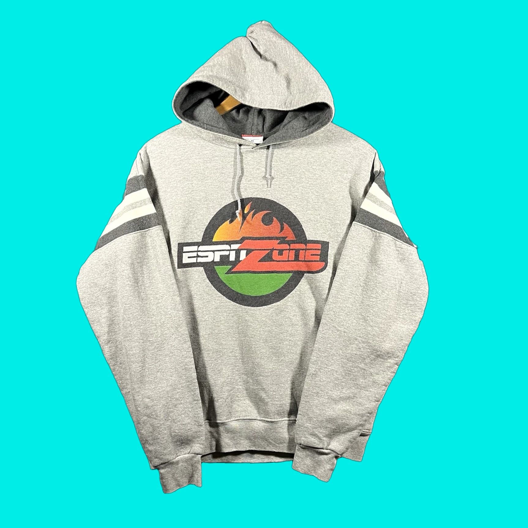 Champion VINTAGE ESPN Hoodie Mens M Gray Embroidered Spellout 90s Sports USA Zone Champion Logo Graphic Print College Size US M / EU 48-50 / 2 - 1 Thumbnail