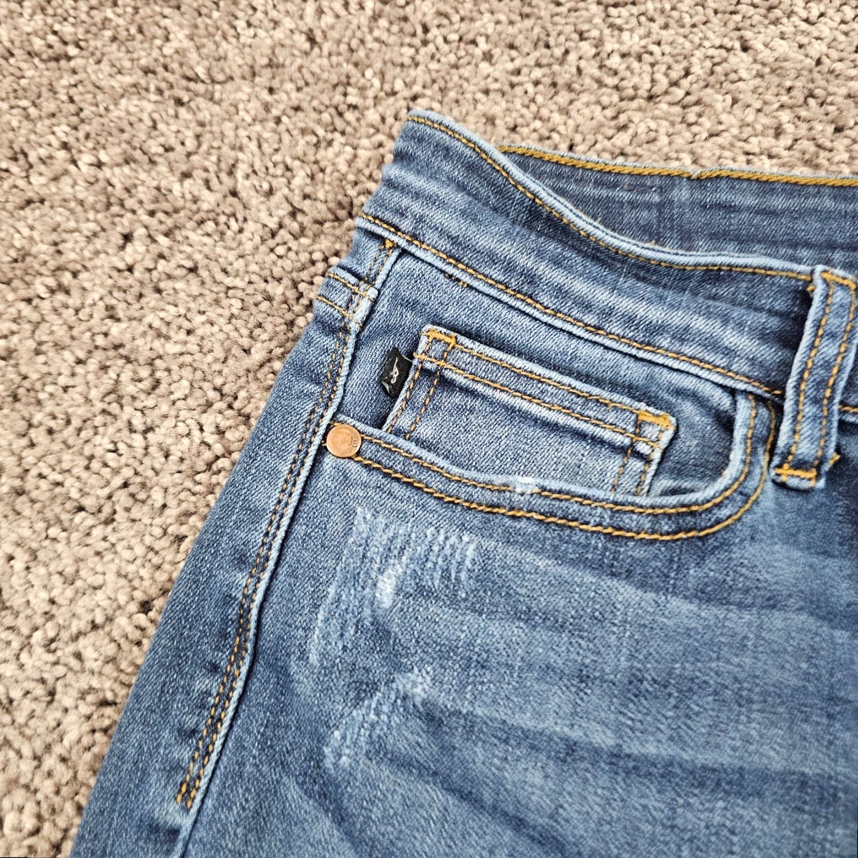 Denime Judy Blue Jeans Womens Relaxed Fit Mid Rise Distressed Stretch Denim 29x26 Blue Size 27" / US 4 / IT 40 - 3 Thumbnail