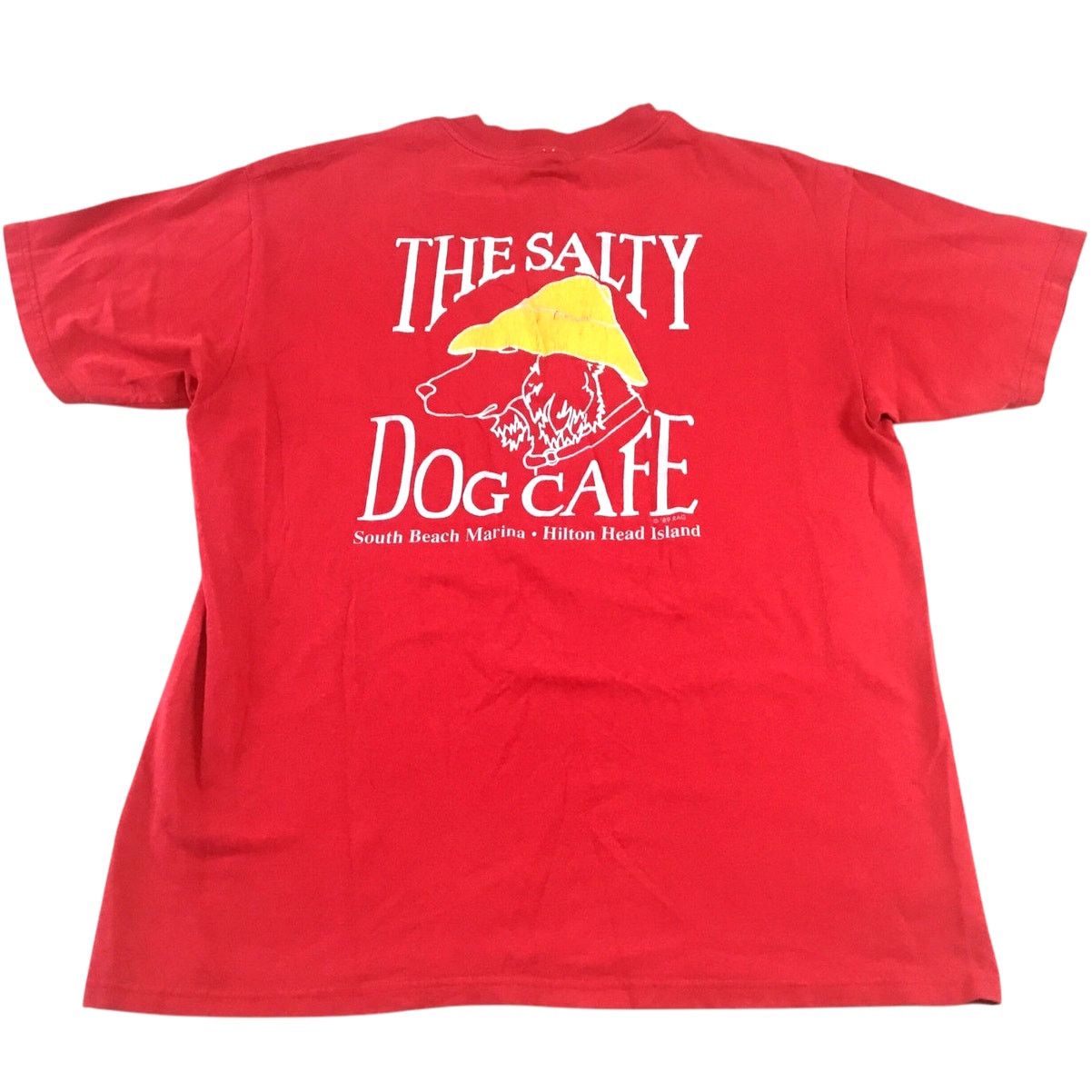 Hanes Salty Dog Cafe Red T-Shirt L Yellow Logo Hilton Head Island Size US L / EU 52-54 / 3 - 2 Thumbnail