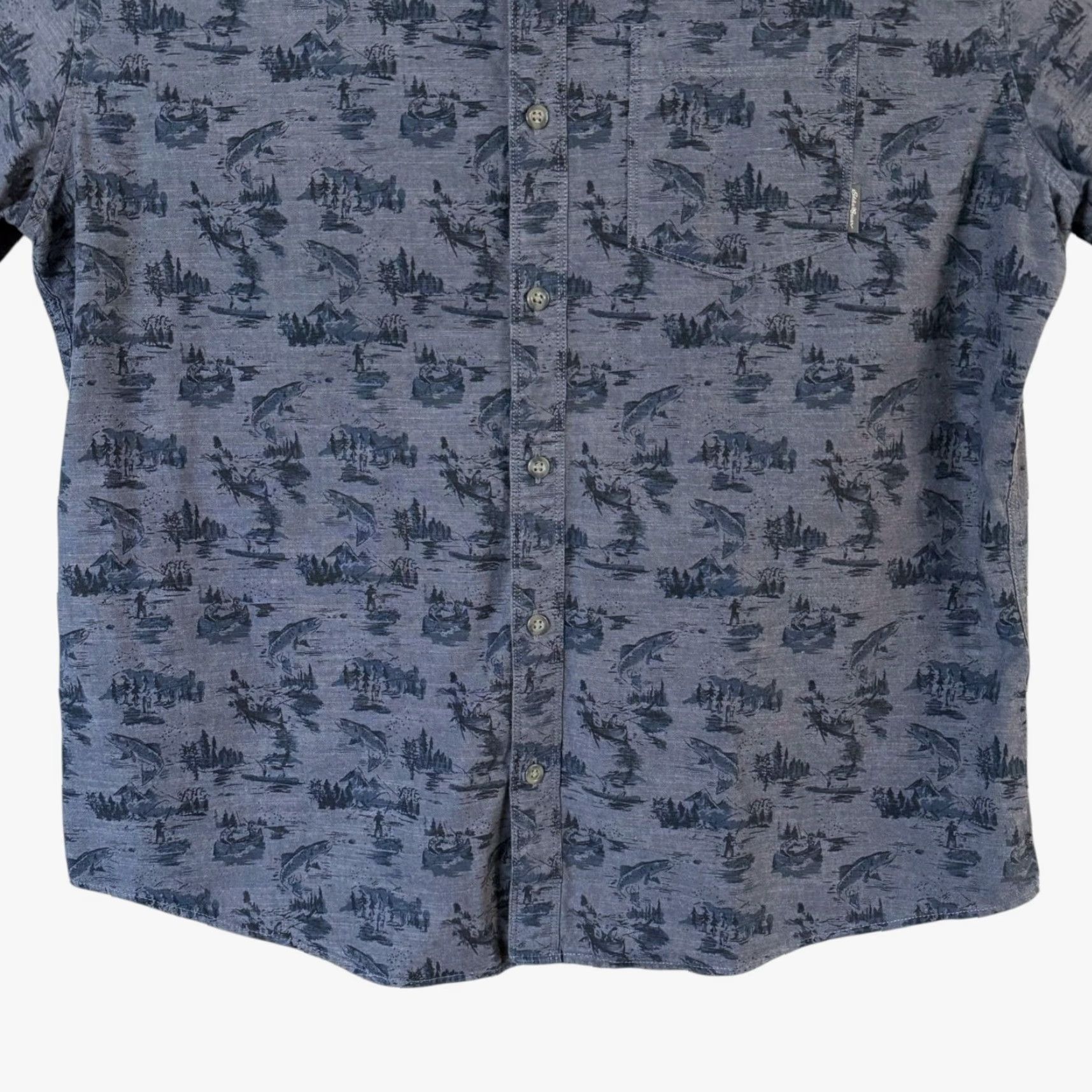 Eddie Bauer Eddie Bauer Button-Up Shirt Blue Men's XL Cotton Outdoor Casual Pockets Short Sleeve 100% Cotton Shirt Size US XL / EU 56 / 4 - 6 Thumbnail