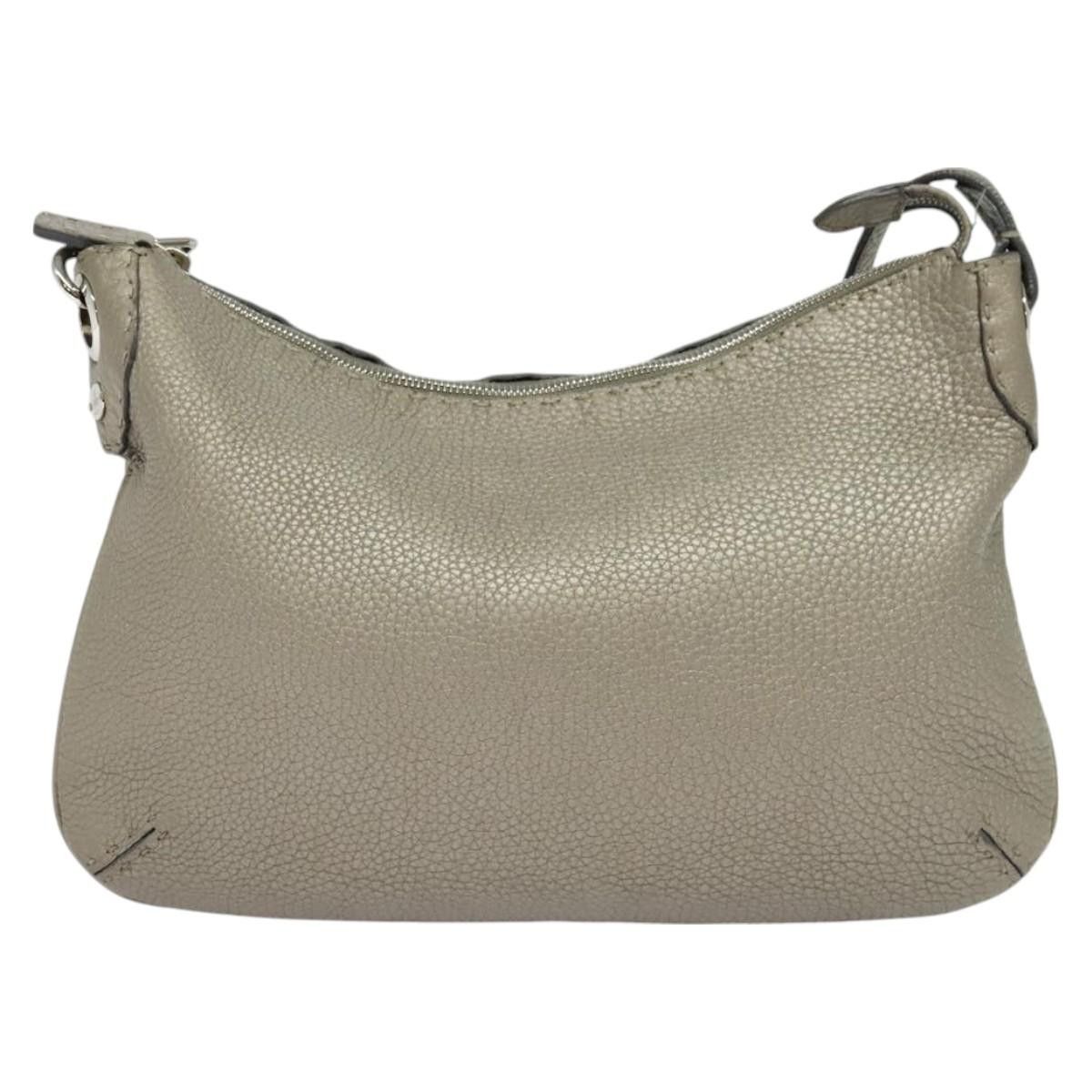 Fendi FENDI Celeria Shoulder Bag Leather Gray Silver Size ONE SIZE - 2 Thumbnail