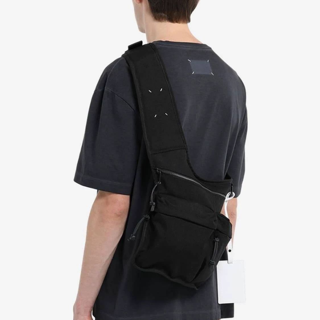 Maison Margiela Maison Margiela Black Four-Stitch Crossbody Bag Size ONE SIZE - 8 Thumbnail