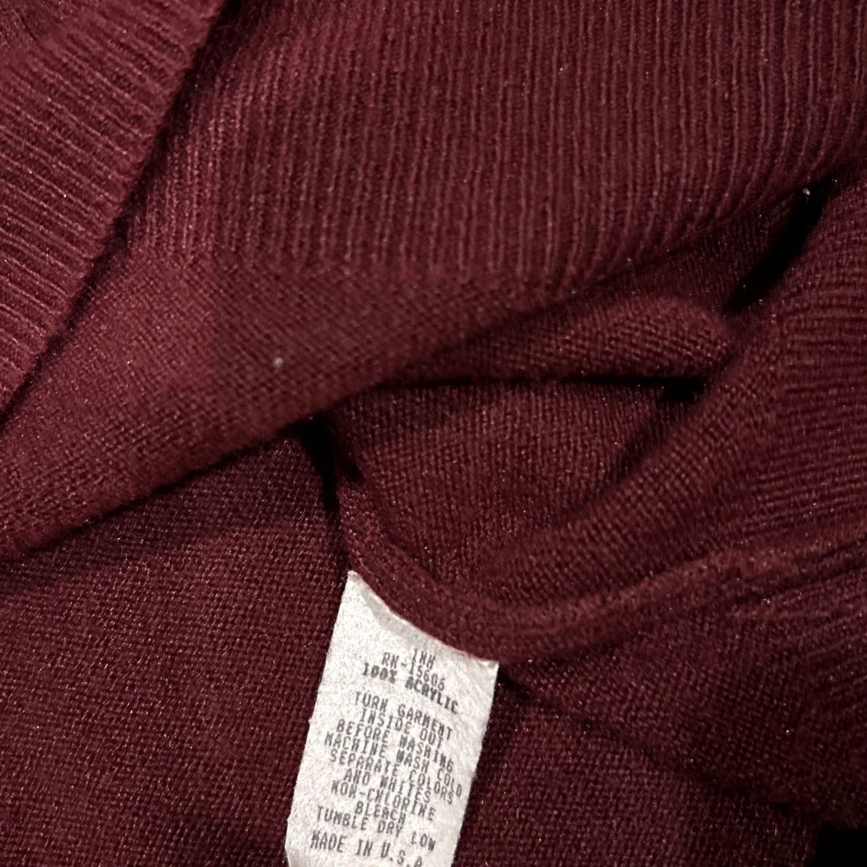 Vintage VINTAGE Ship N Shore Women’s XL Maroon Acrylic Sweater Pullover A45 Size XL / US 12-14 / IT 48-50 - 3 Thumbnail