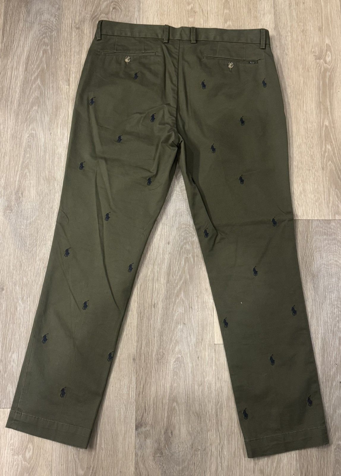 Polo Ralph Lauren Green Polo Pants size 34 with Blue horse logo Size US 34 / EU 50 - 2 Thumbnail