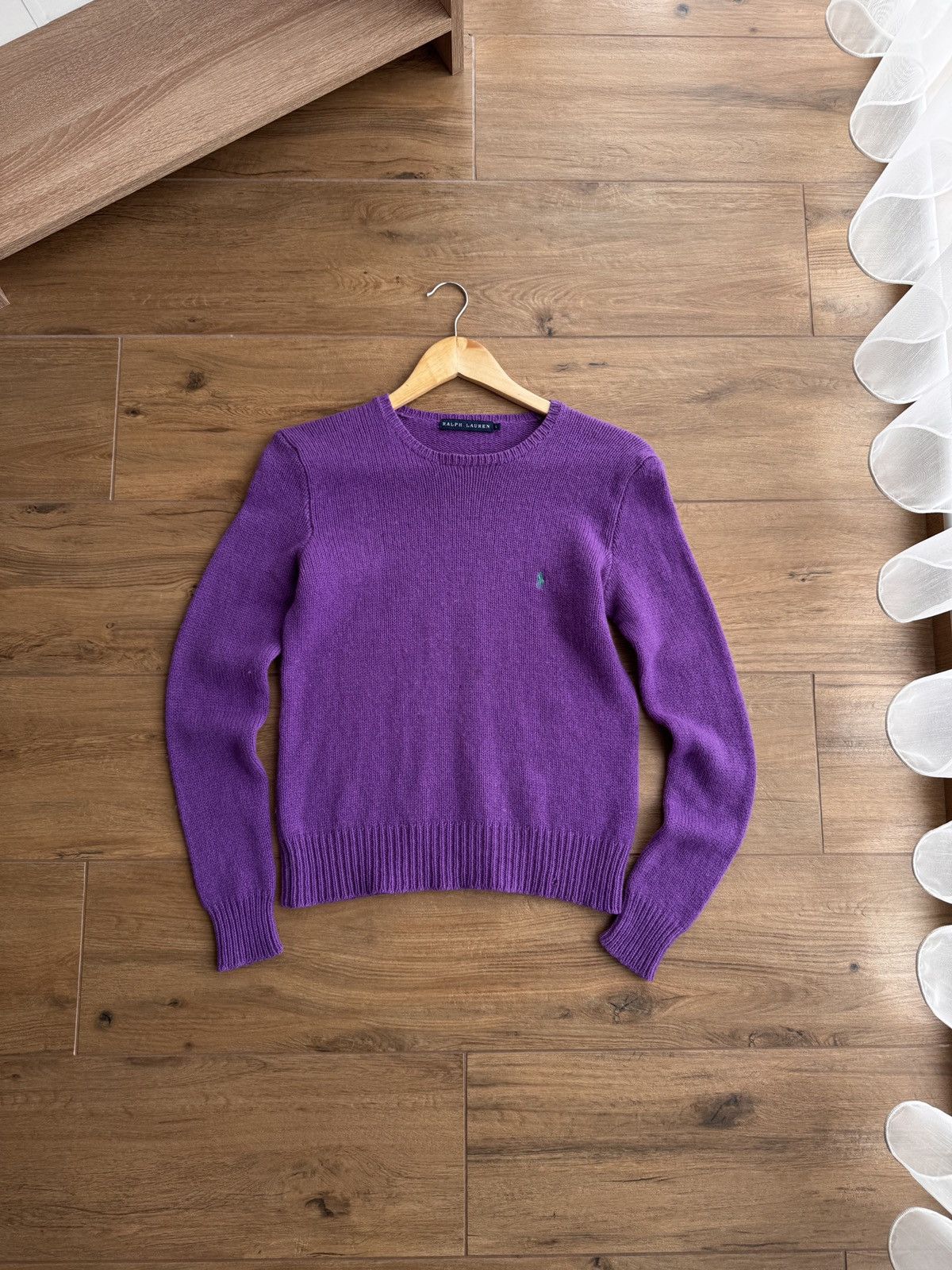 Polo Ralph Lauren × Ralph Lauren × Vintage Vintage Ralph Lauren W' Merino Wool Purple Sweater Size S / US 4 / IT 40 - 2 Thumbnail