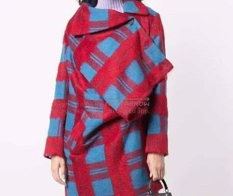 Vivienne Westwood Vivienne Westwood Asymmetrical Red and Blue Plaid Wool Coa Size XS / US 0-2 / IT 36-38 - 5 Thumbnail