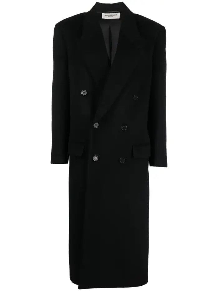 Saint Laurent Paris o1bcso1str1124 Extra Long Tuxedo Coat In Wool in Black Size US L / EU 52-54 / 3 - 1 Preview