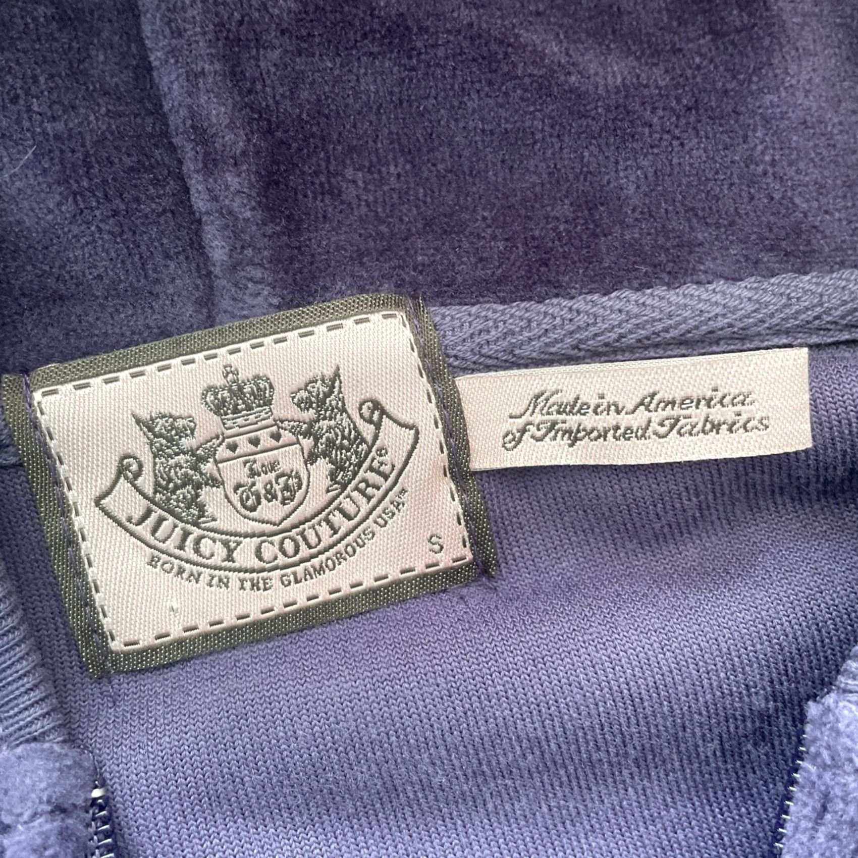 Juicy Couture VINTAGE Juicy Couture Velour Hoodie Women S Purple 90s Rhinestones Full Zip Juicy Couture Girls? Size S / US 4 / IT 40 - 4 Thumbnail