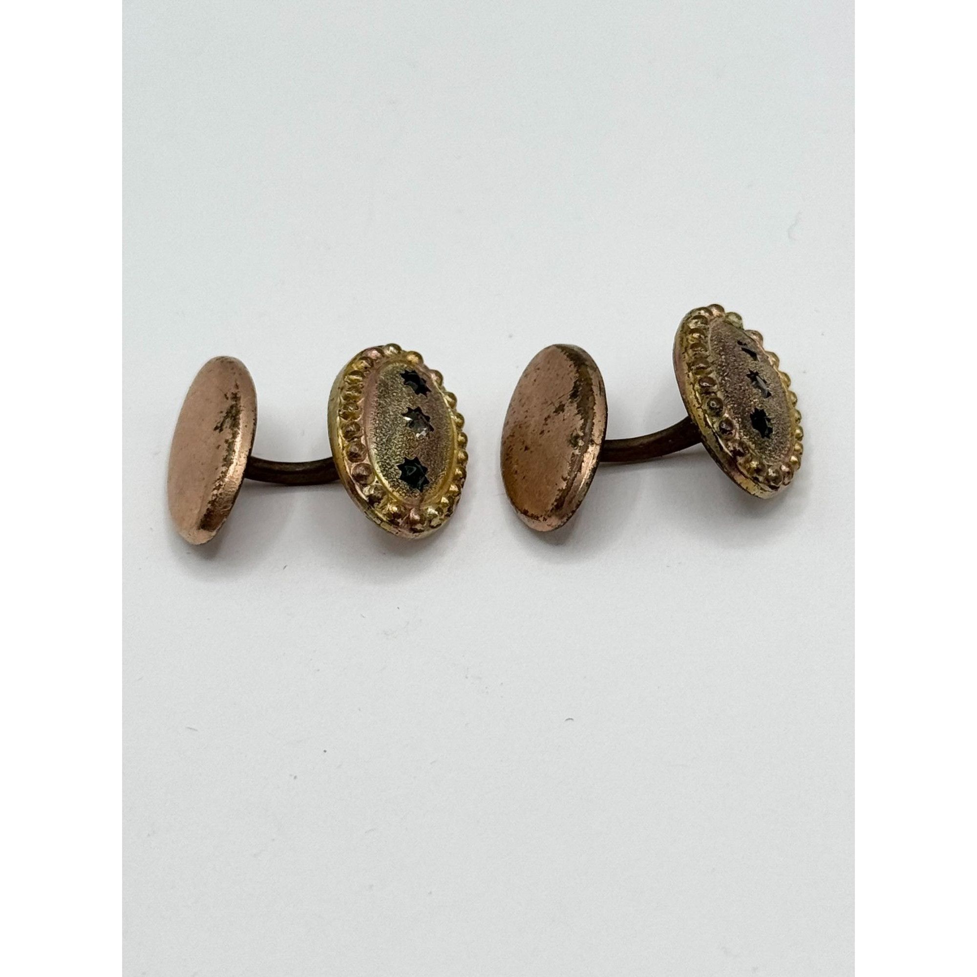 Other Antique Victorian Gold Filled Top Star Green Stone Cuff Link Size ONE SIZE - 4 Thumbnail