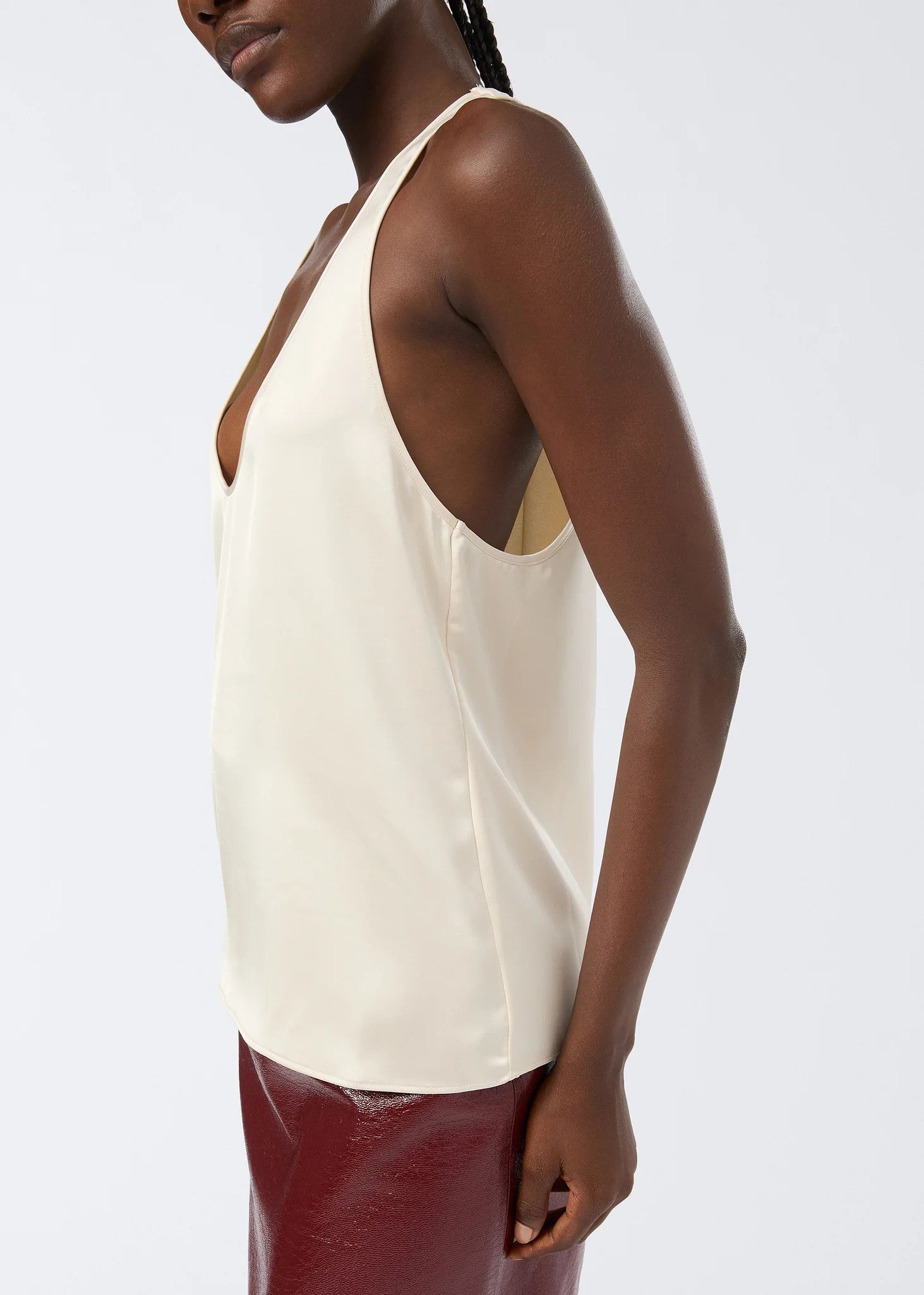 THE ANDAMANE o1s22i1n1024 Pure Satin Top in White Size S / US 4 / IT 40 - 2 Thumbnail